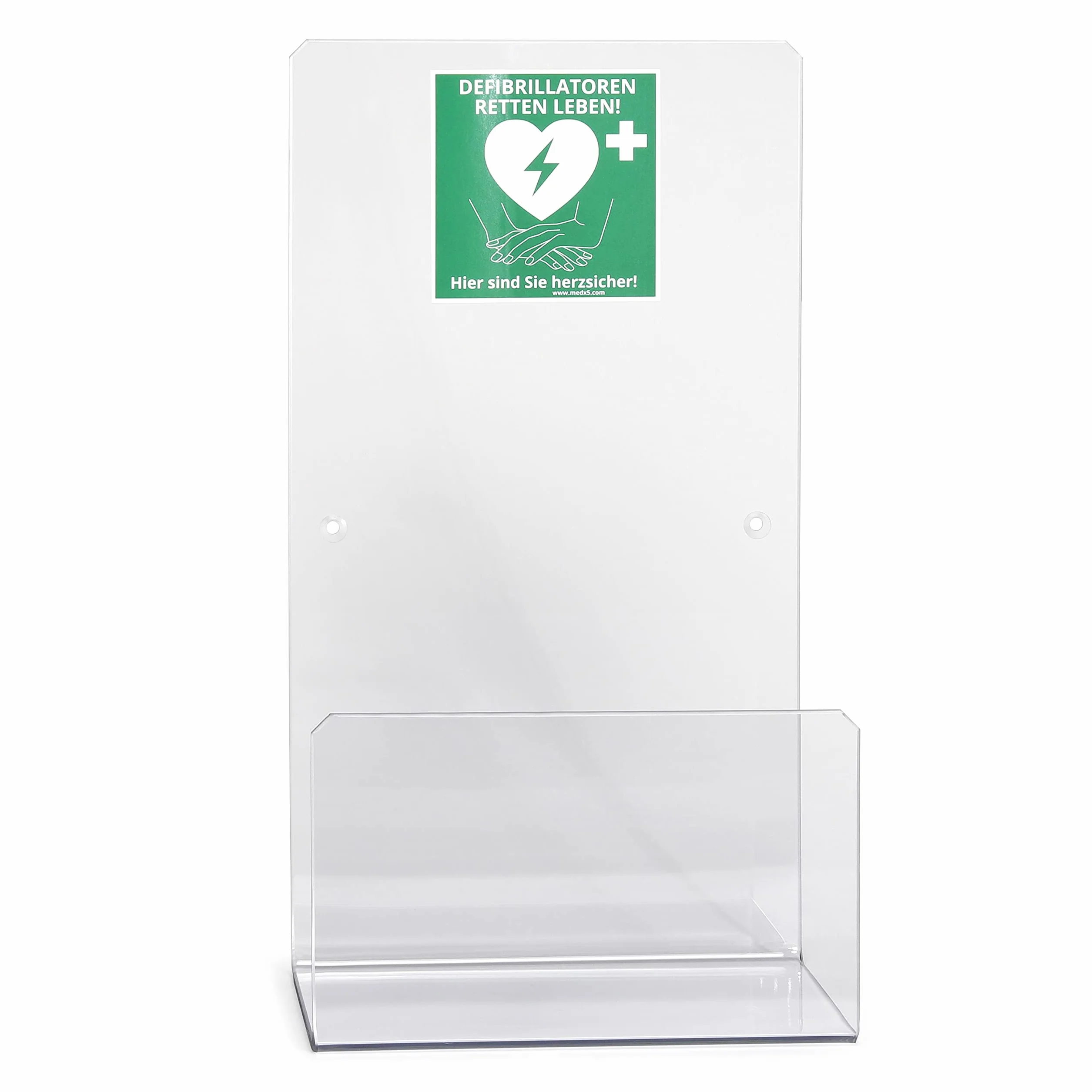 Supporto a parete in acrilico per Defibrillatore MedX5 Made in Germany