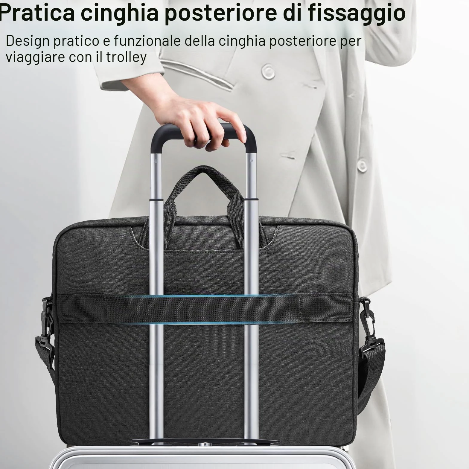 JETech 15-16 Pollici Borsa per Computer Portatile, Custodia Impermeabile per Computer Compatibile con MacBook Air/Pro 15/16, Surface Book 3/2 15, Dell Inspiron 15,6, HP Pavilion 15,6 (Nero)