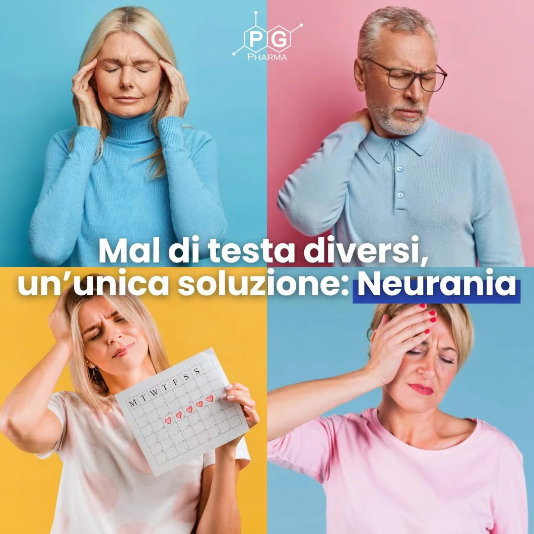 Neurania Integratore Naturale per Mal di Testa, Emicrania 30 Compresse Magnesio Acido Alfa-Lipoico Partenio Vitamine B1 B2