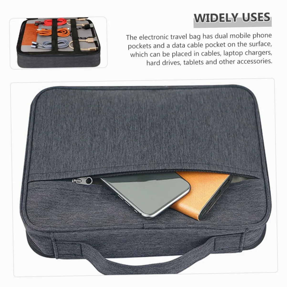 Homoyoyo Custodia Organizer per Cavi da Viaggio Borsa Porta Cavi Strati Organizzatore per Dispositivi Elettronici e Accessori Vari