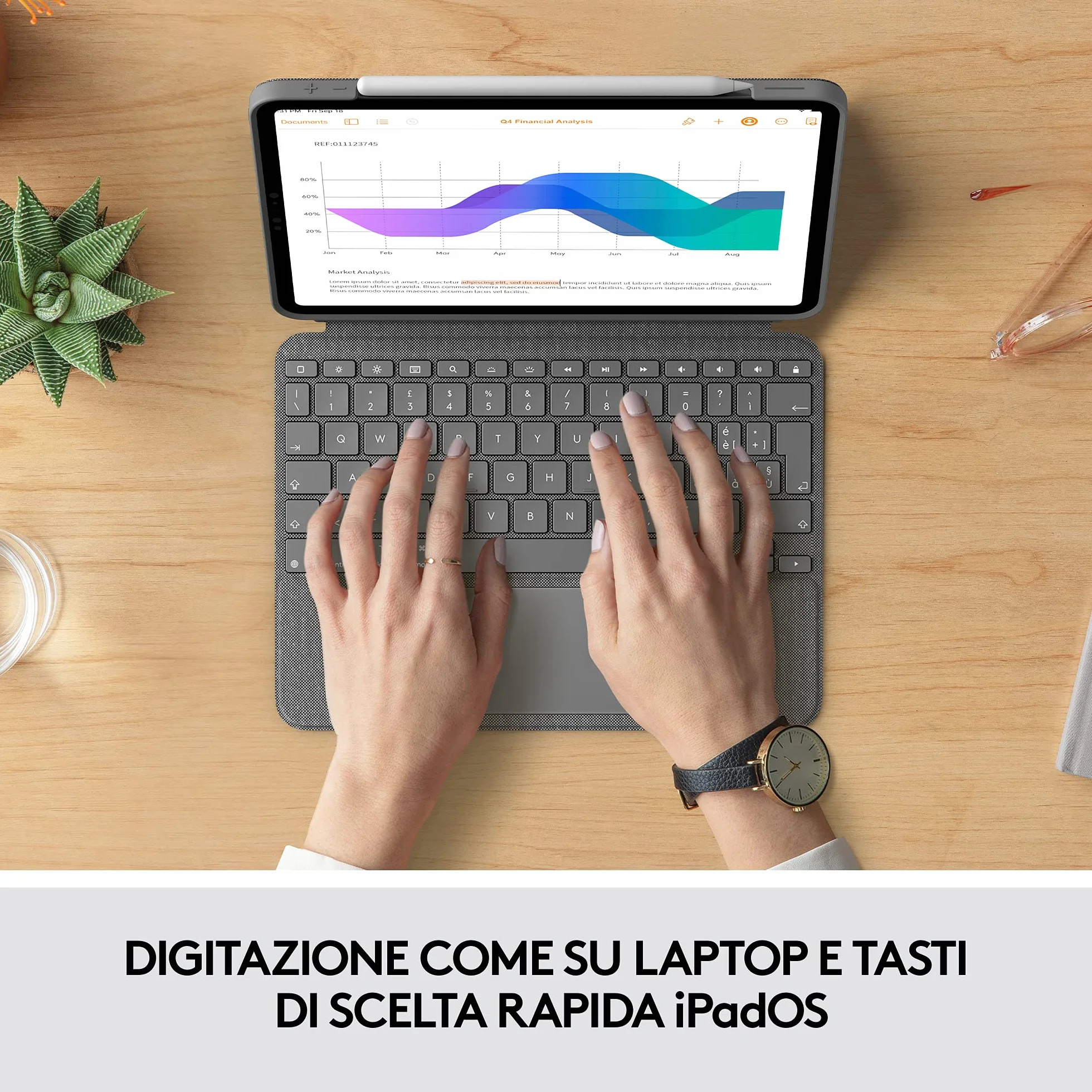Logitech Combo Touch iPad Pro da 11 pollici (1a, 2a, 3a generazione - 2018, 2020, 2021) Custodia con tastiera - Tastiera retroilluminata staccabile - Italiano QWERTY - Grigio