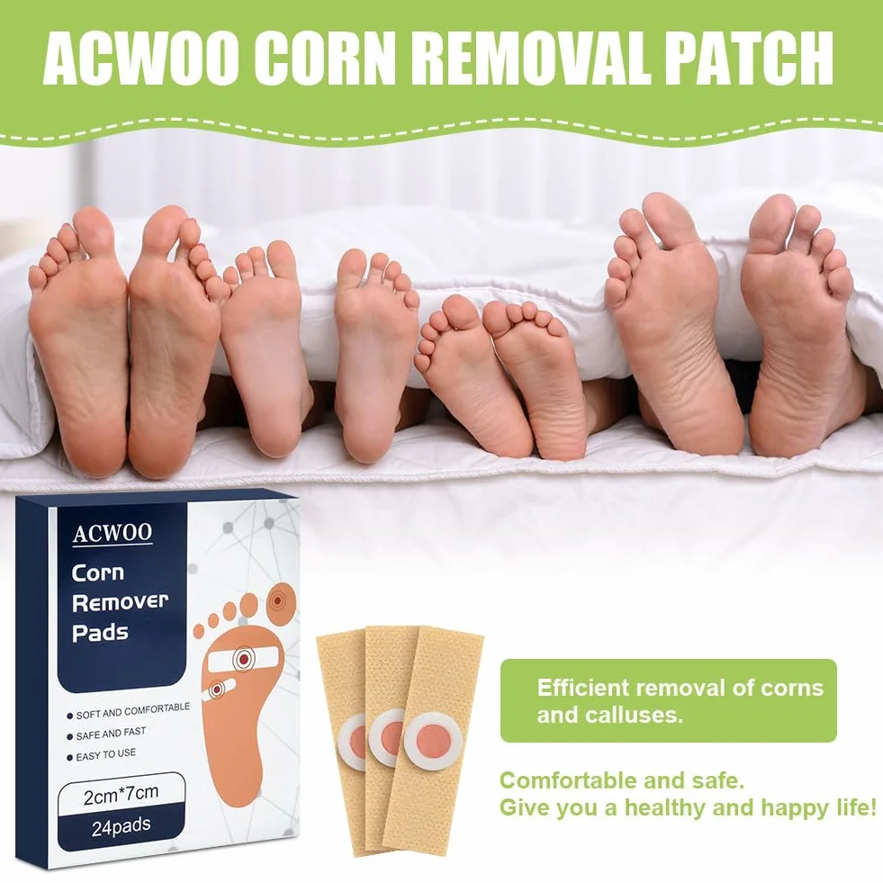 24Pcs Tamponi Rimozione Calli Piedi, Wart Remover Cerotti per la Rimozione del Mais e Verruche