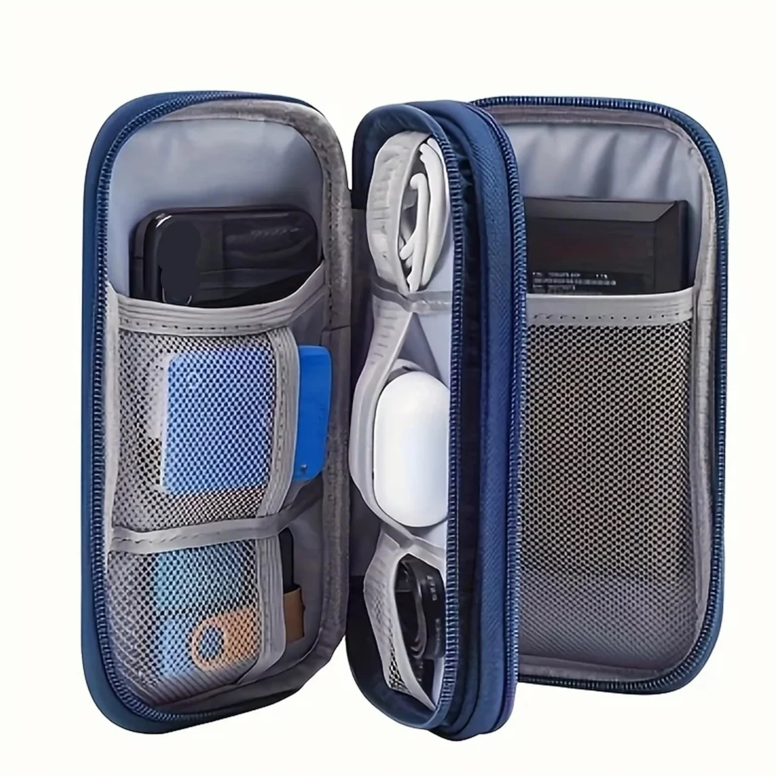 Borsa Organizzatore Cavo | Oxford panno viaggi organizzatore caso mesh tasca(Black)
