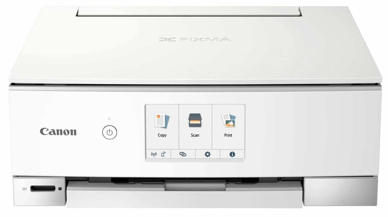 Canon PIXMA TS8351 multifunzione a getto d'inchiostro (stampa, scansione, copia, schermo touchscreen da 10,8 cm, WLAN, Wi-Fi, Print App, 4800 x 1200 Dpi). Colore: bianco.