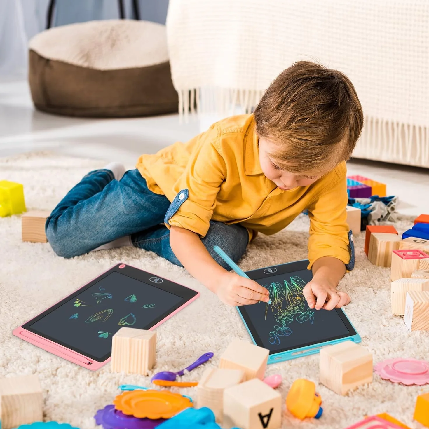 Tavoletta Grafica LCD Bambini 8,5 Pollici Display Colorato Lavagna Cancellabile Portatile Regalo Educativo