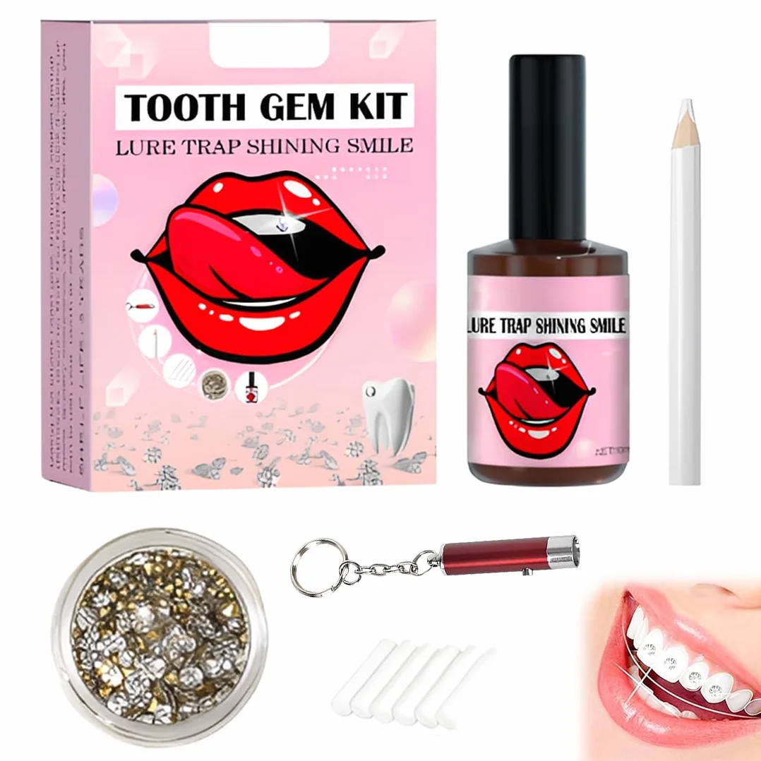 Tooth Gems Kit Brillantini Per Denti, Set Di Gioielli Da Denti con Colla Di Gemma, Fai Da Te