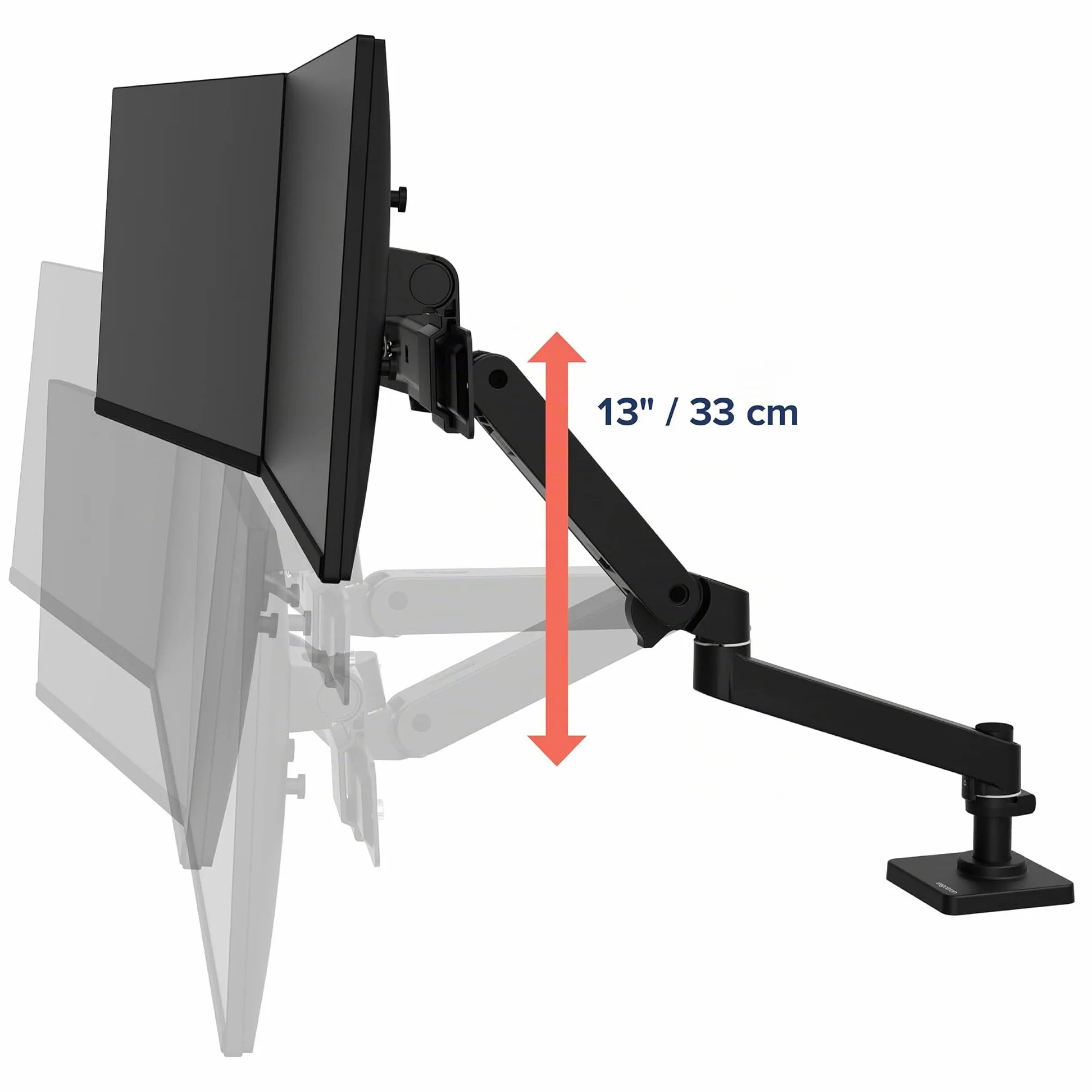 Ergotron – LX Pro Premium Dual Direct Monitor Braccio, VESA Supporto da tavolo – per 2 monitor fino a 27 pollici, 4,1 kg ciascuno – Nero opaco