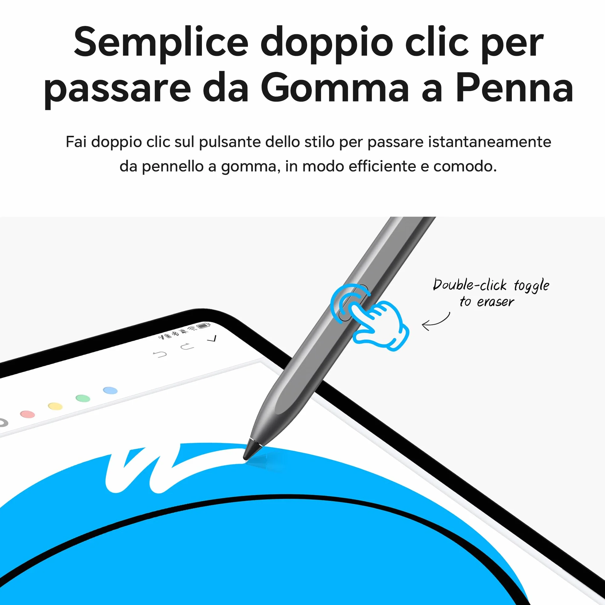 HONOR CHOICE penna per HONOR Pad 10/9/X9a, ad alta sensibilità, Palm Rejection, penna touch per tablet con rilevamento dell'inclinazione, penna capacitiva con 1 punta di ricambio