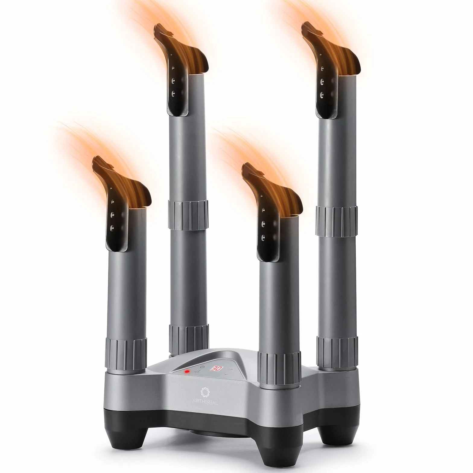 AIRTHEREAL SD20 Asciugascarpe Elettrico 110W con Timer e Ozono, Asciugatore Portatile per 2 Paia di Scarpe, Grigio