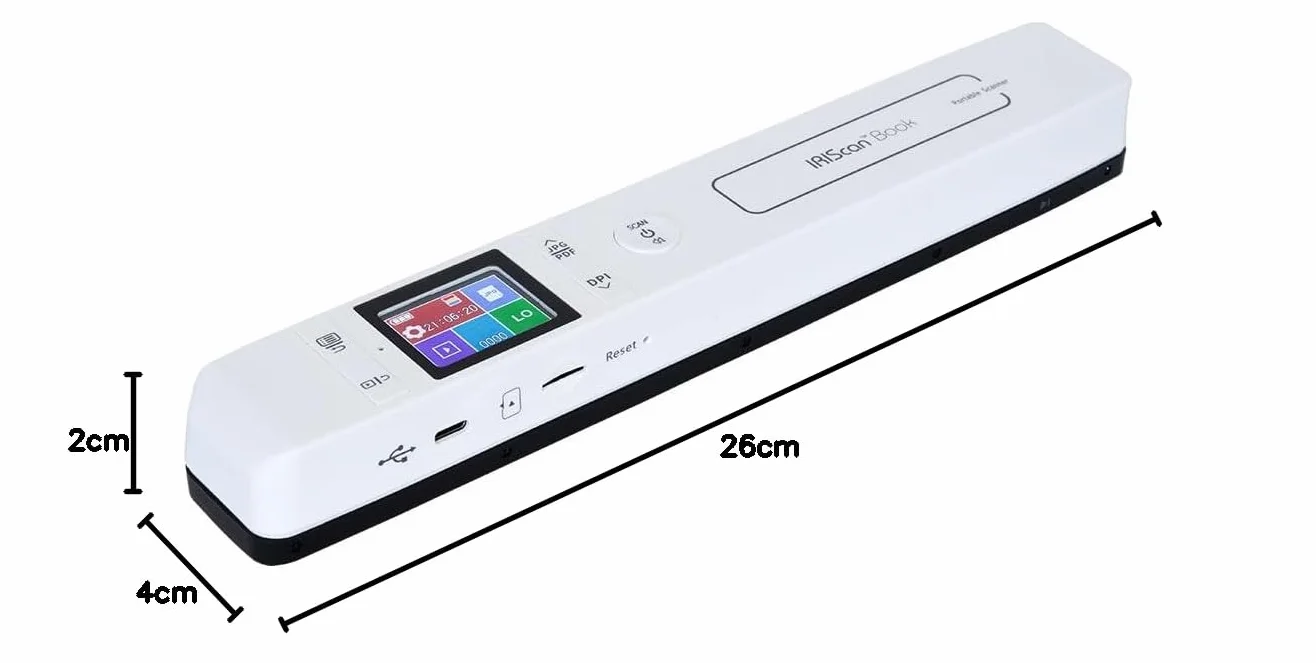 IRIScan Book v7 scanner portatile senza fili A4, editor PDF gratuito, scansione USB Win Mac