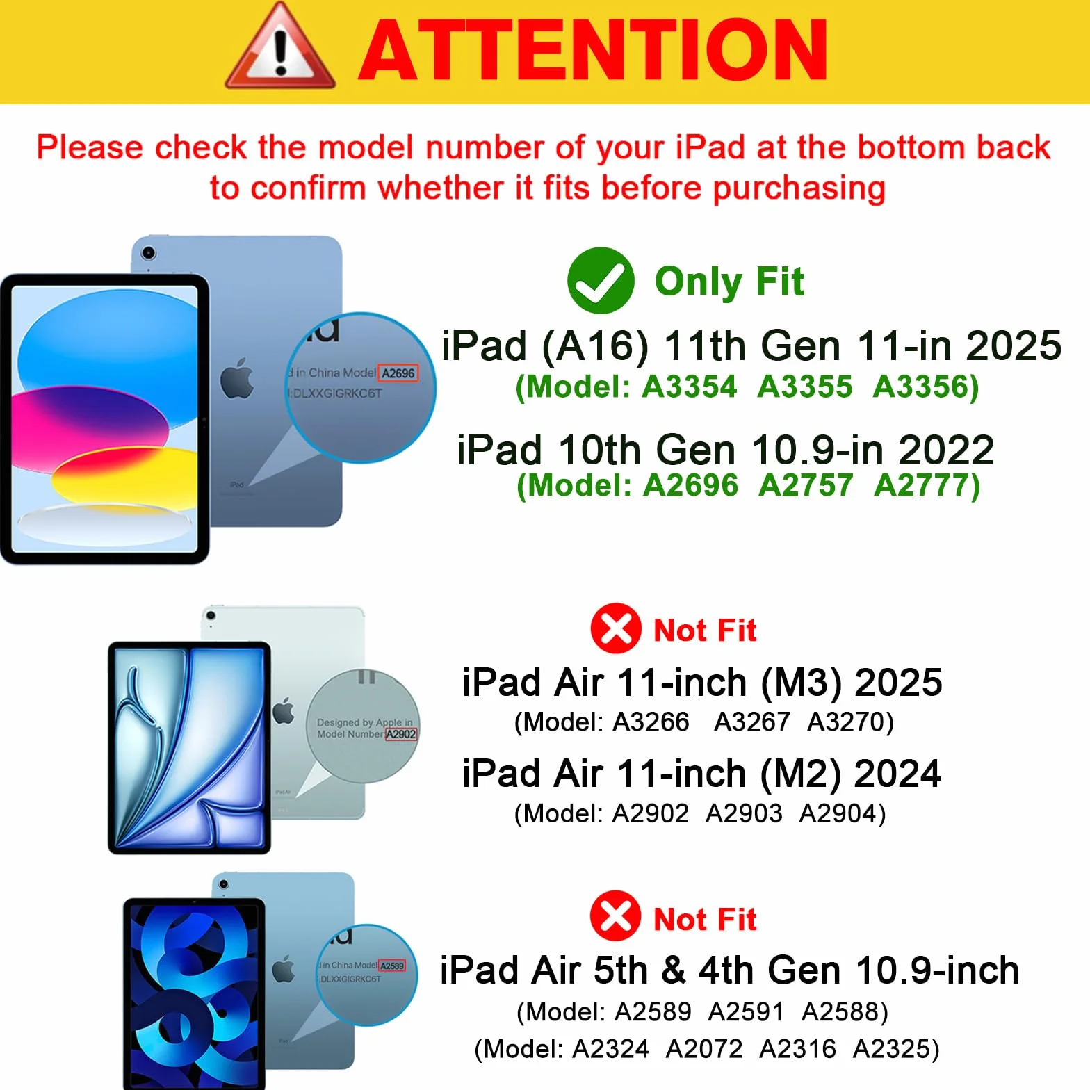 ProCase Cover iPad A16 11 Generazione 11 Pollici 2025 iPad 10 Generazione 10,9 Pollici 2022 Portapenna Custodia Auto Svegliati Sonno Nero