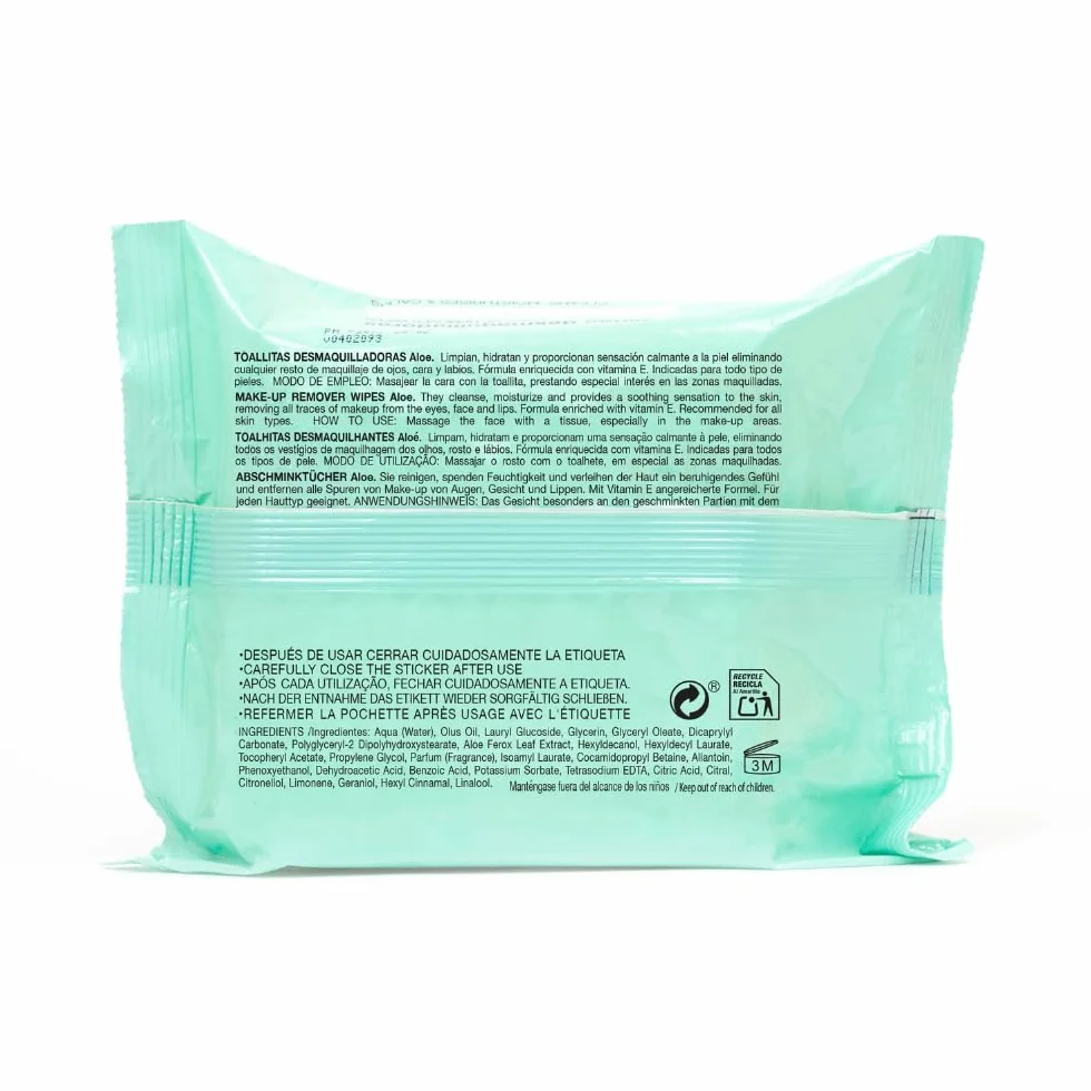 Babaria Salviette Struccanti Con Aloe Vera 25 Pezzi Struccante Viso Occhi Per Tutti i Tipi di Pelle