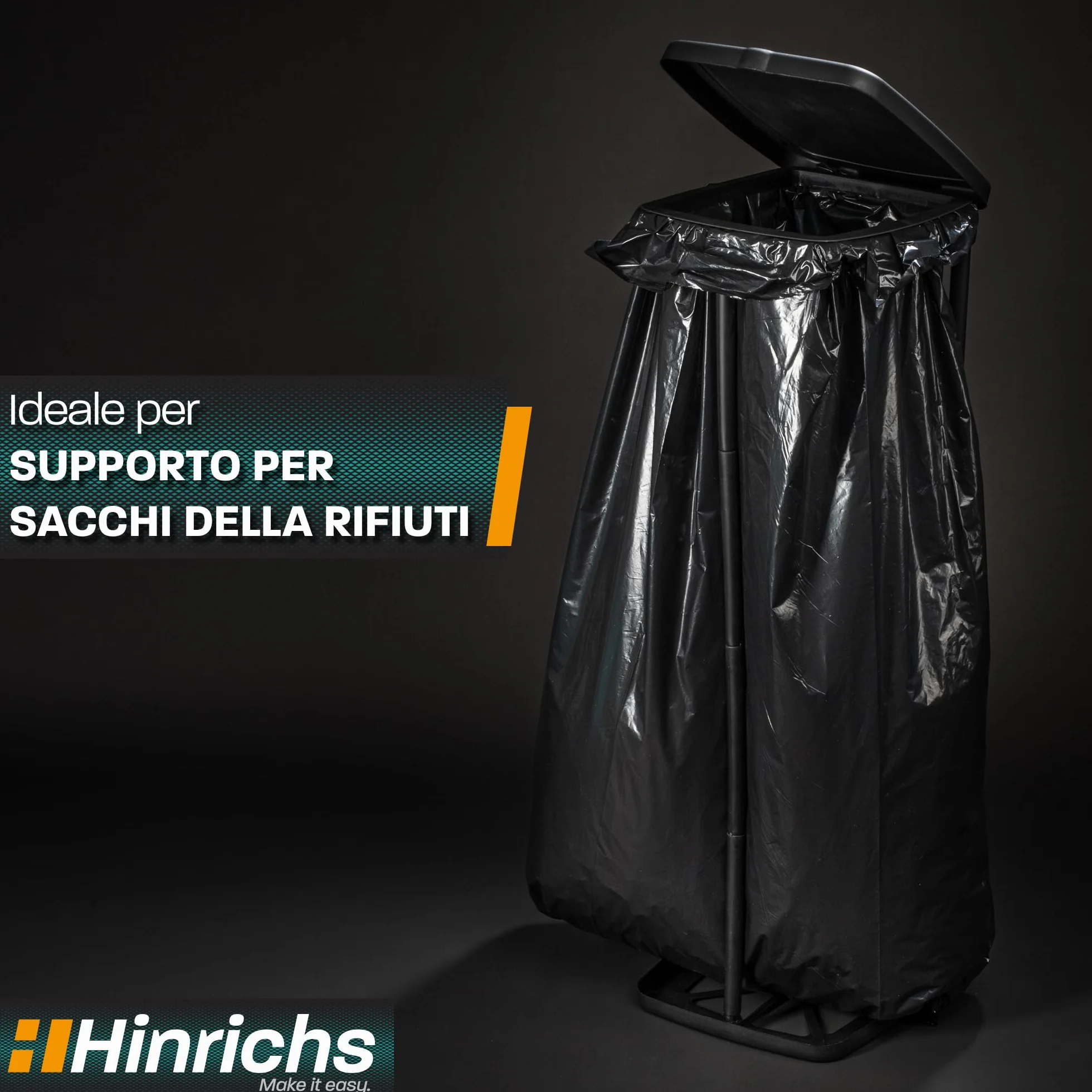 Hinrichs Sacchi Rifiuti 240 L Extra Resistenti 100 x 125 cm LDPE Riciclato 15 Pezzi