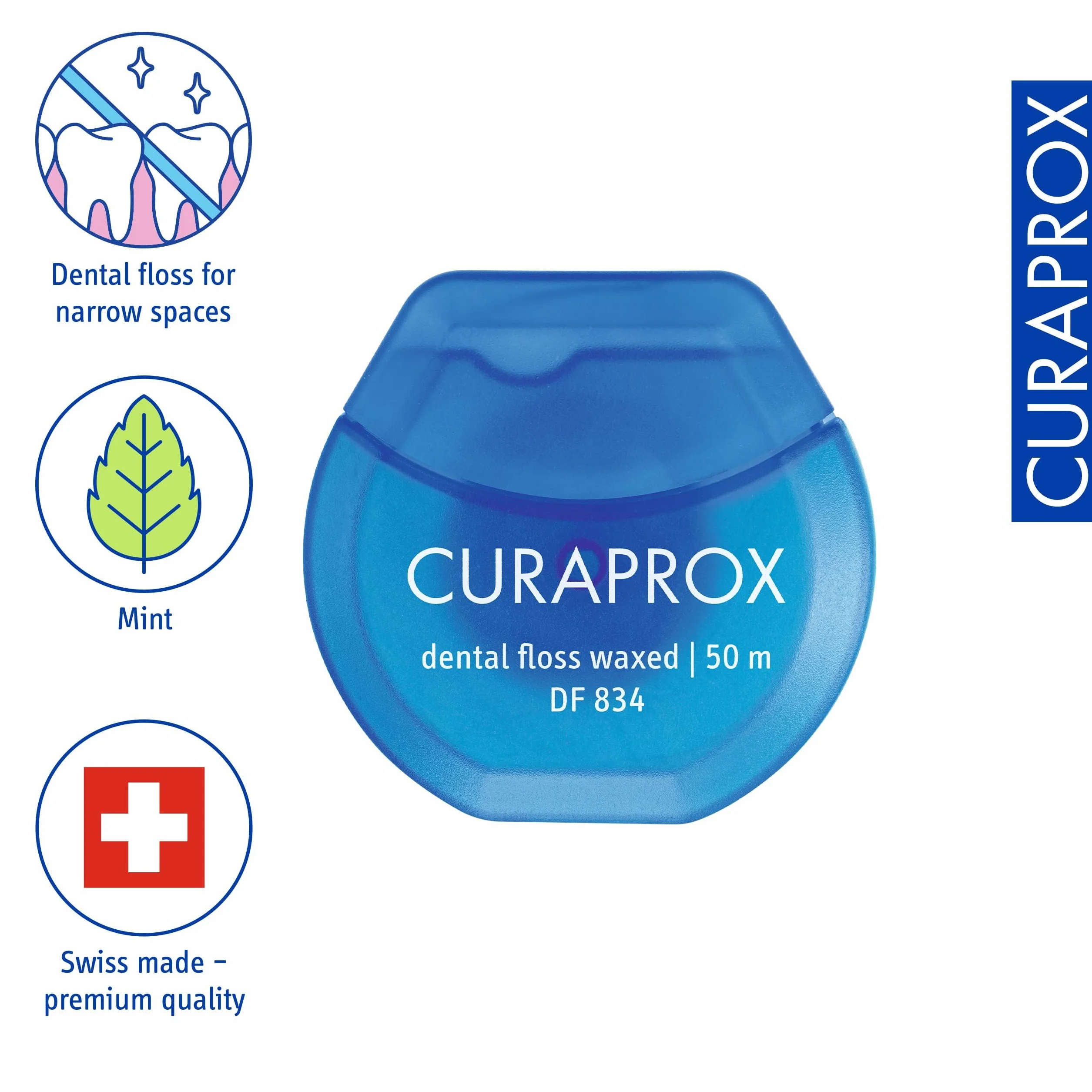 Curaprox DF 834 Filo Interdentale Cerato Menta 50m