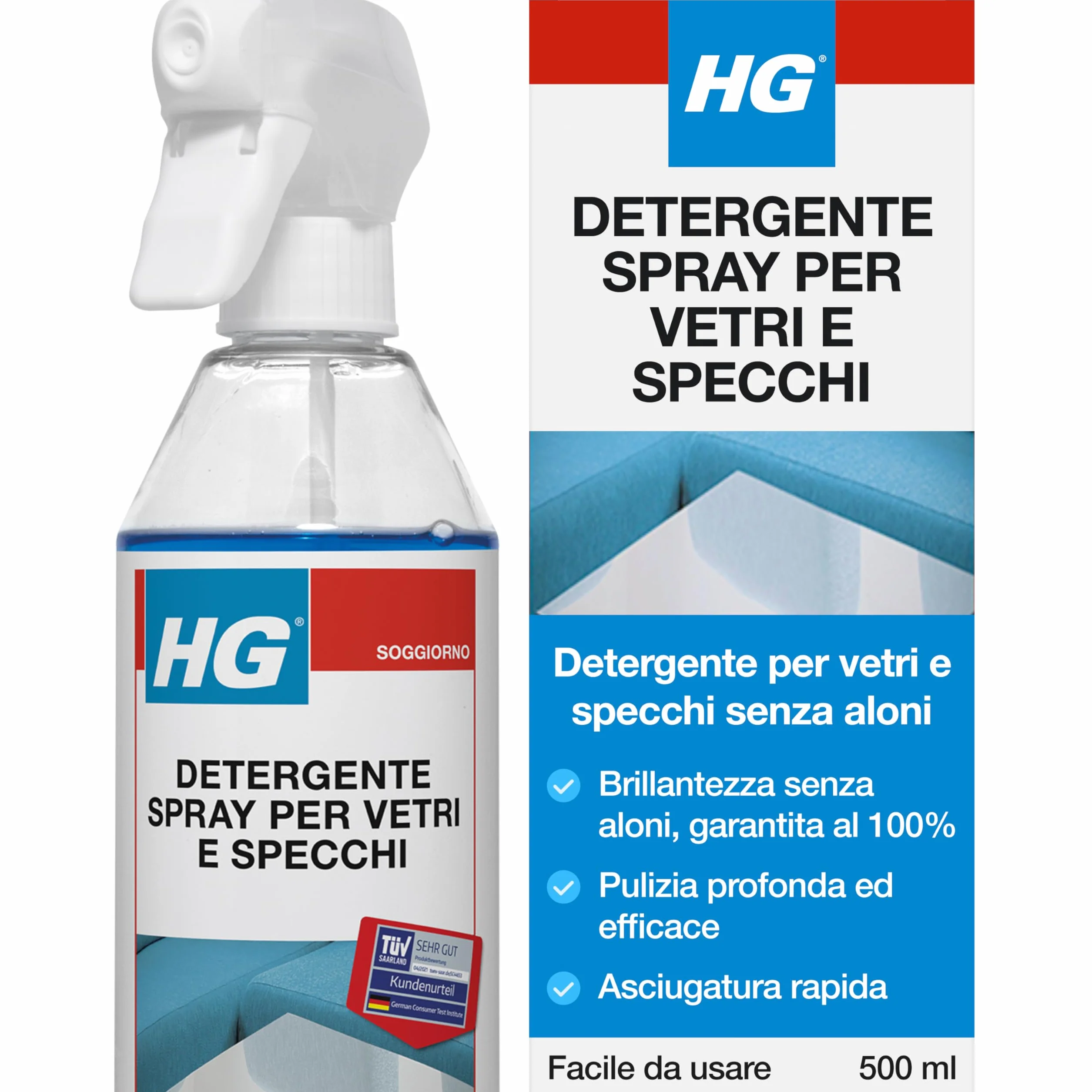 HG Detergente Spray per Vetri 500 ml