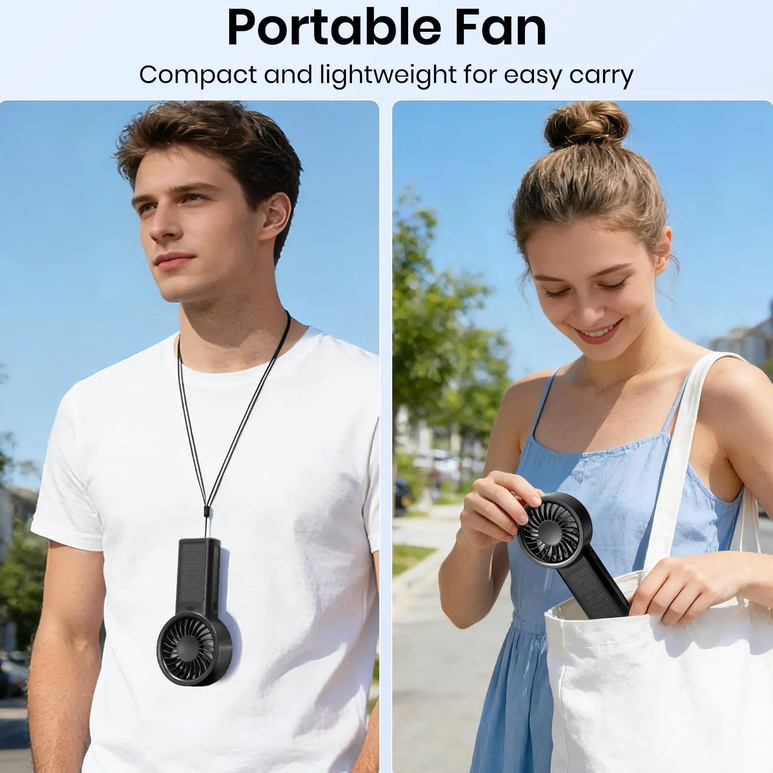Ventilatore portatile turbo, ricaricabile tramite USB, ventilatore personale ad alta velocità a 5 marce, alimentato a batteria, mini ventilatore portatile senza fili per viaggi, campeggio