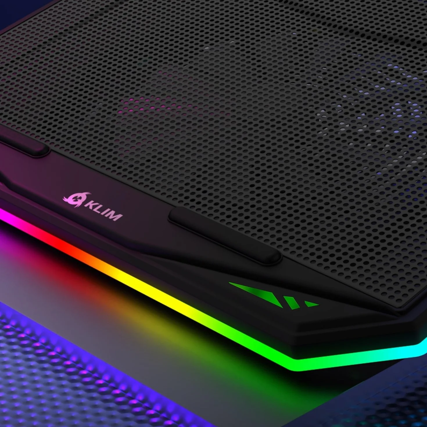 KLIM K21 Base Raffreddamento PC portatile RGB 11-17" Ventola Gaming USB Silenziosa Compatibile Mac PS4