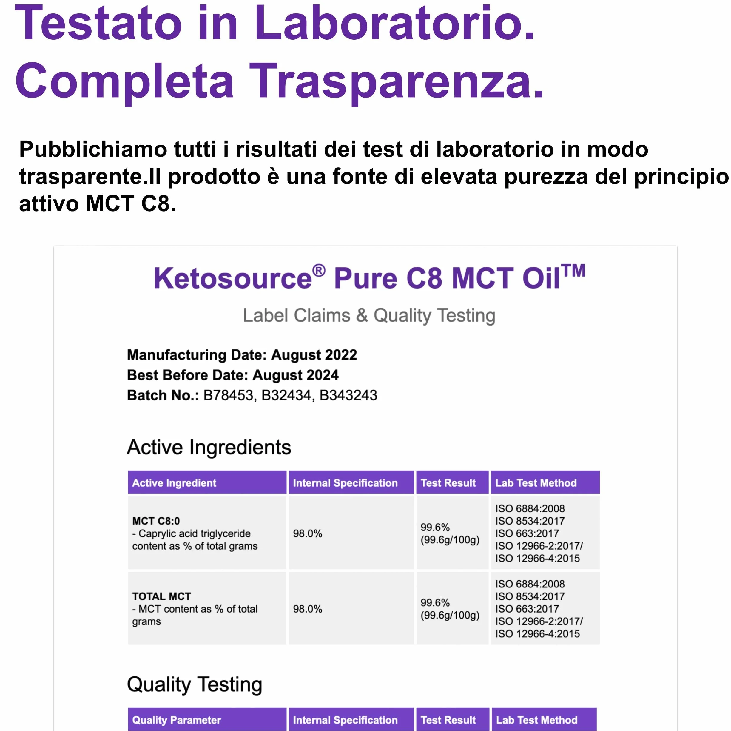 Olio C8 MCT Premium Ketosource® | 4X C8 Trigliceridi Acidi Caprilici Puri | Paleo, Vegano, BPA Free