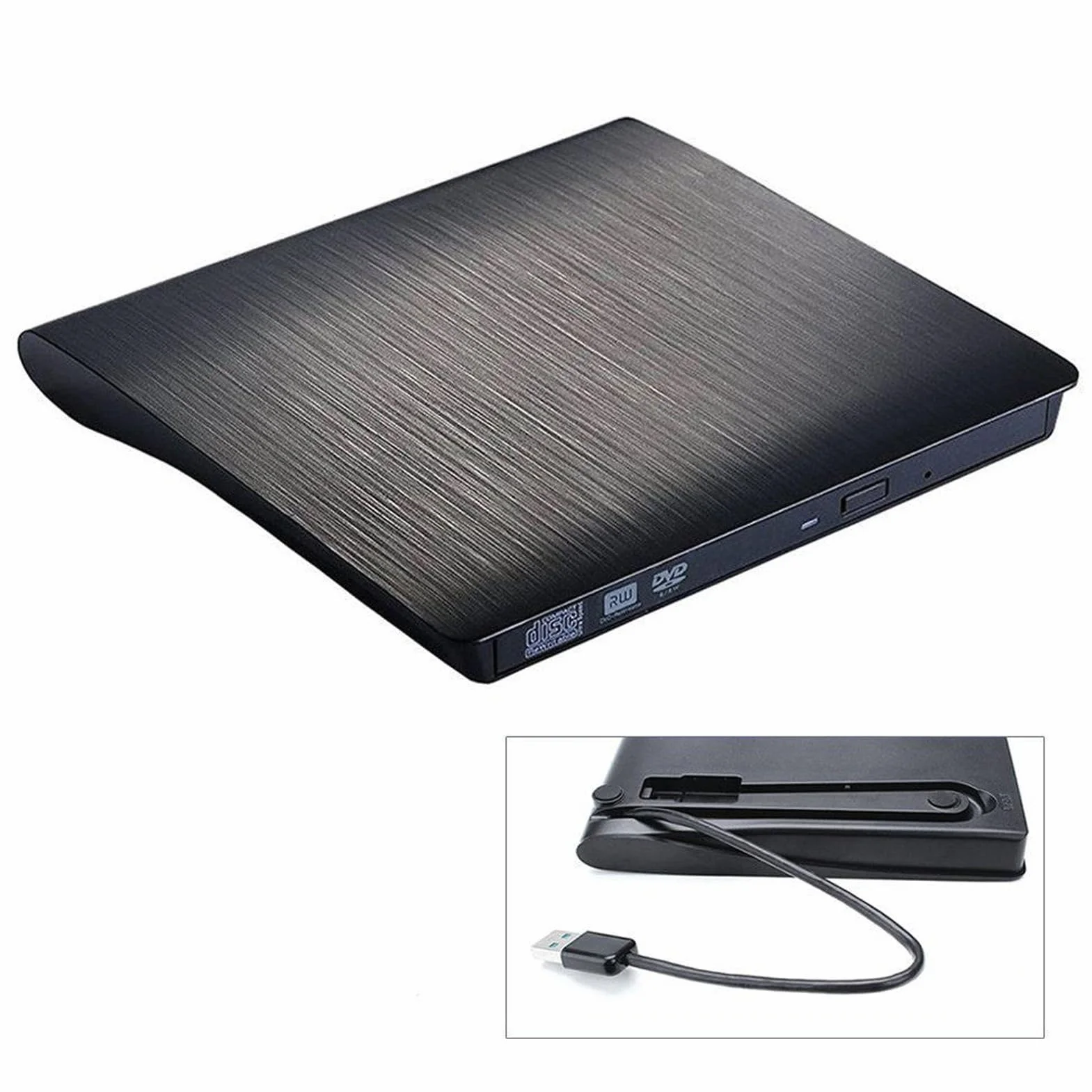 Unità disco esterna per computer portatile, sottile, USB 3.0, lettore di dischi USB 3.0, per casa, interni, ufficio, esterni, viaggi, PC desktop