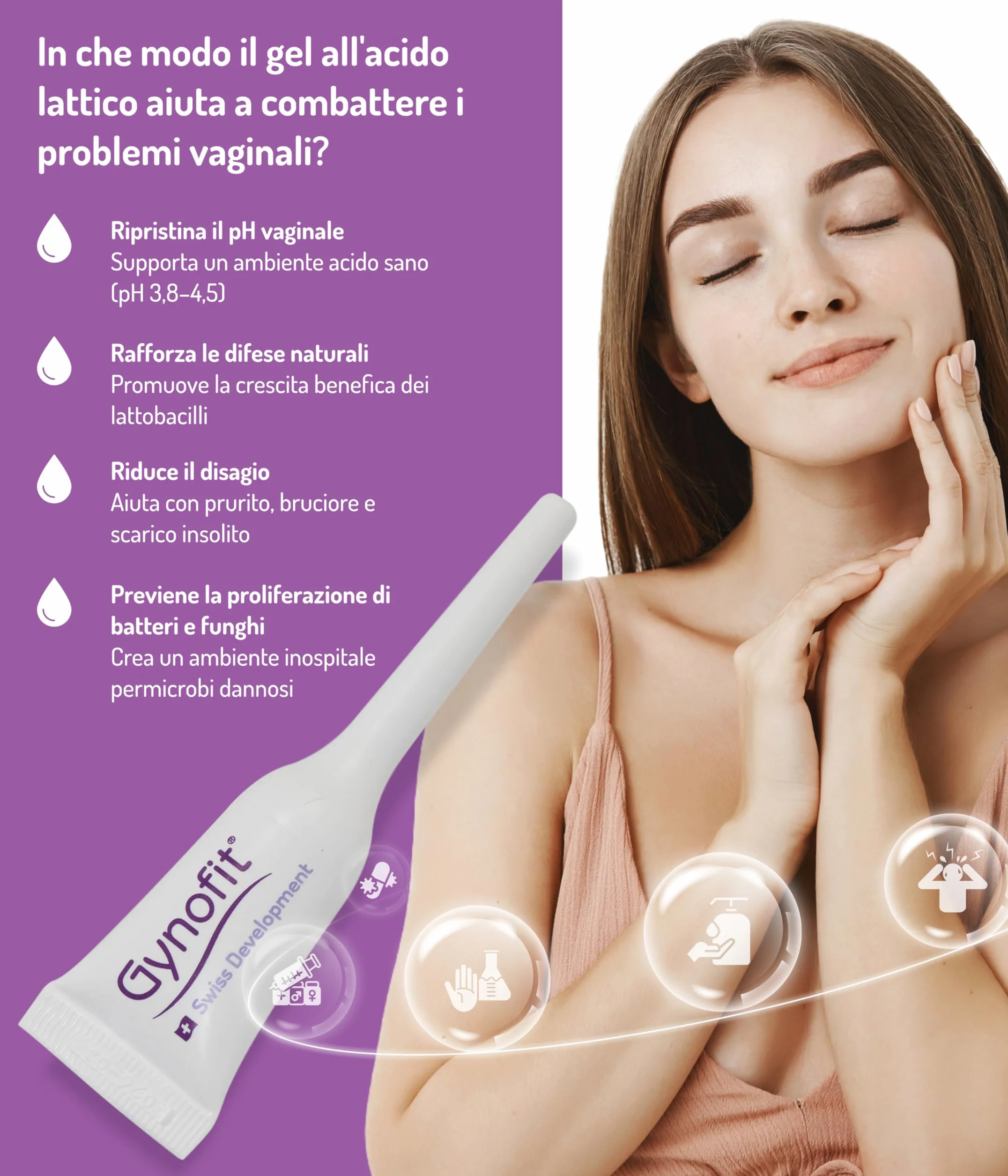 Gynofit Gel vaginale all'acido lattico 6 applicatori monouso
