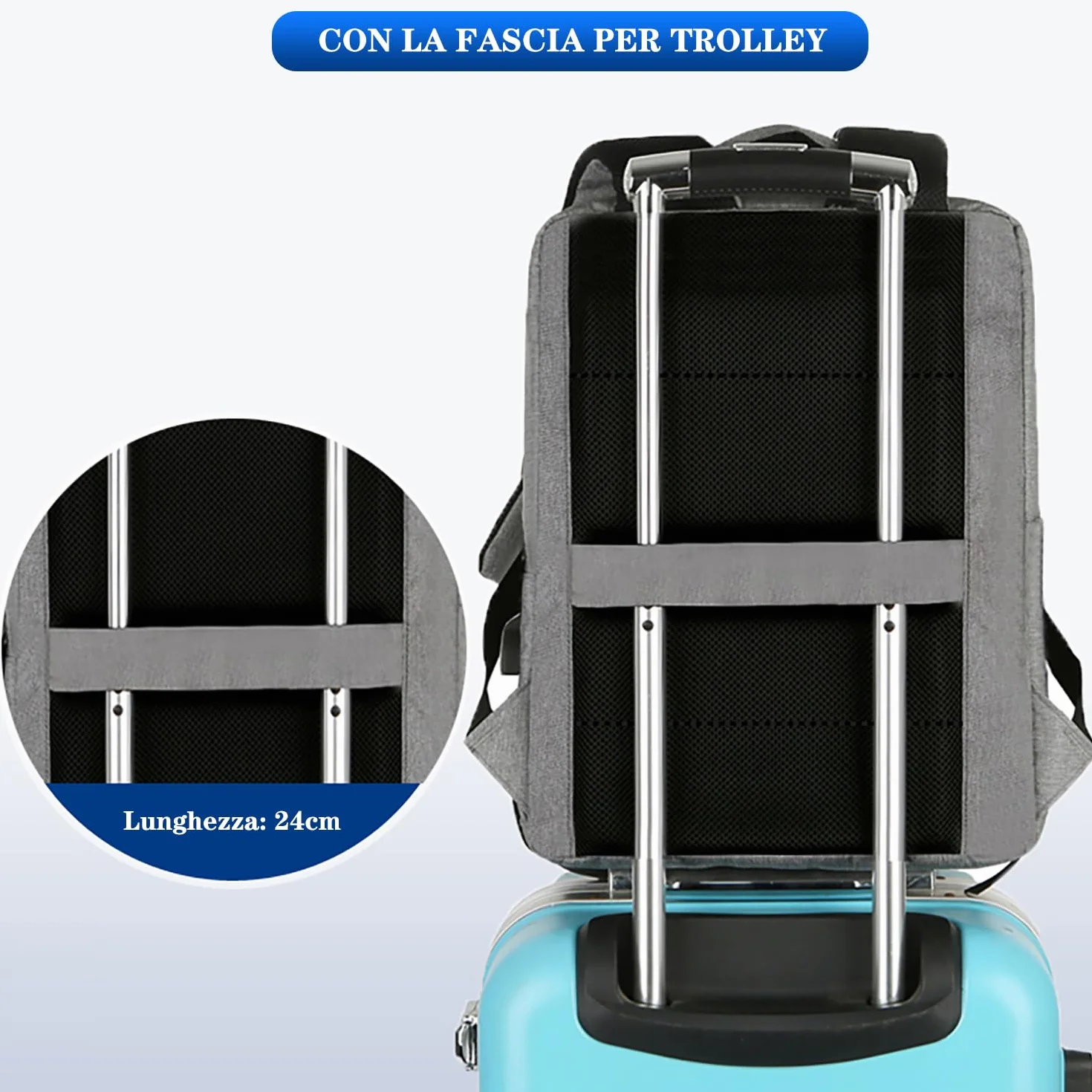 Mixroom Zaino Laptop Borsa Porta PC Portatile per Computer Custodia Notebook 15" con Attacco USB Z8