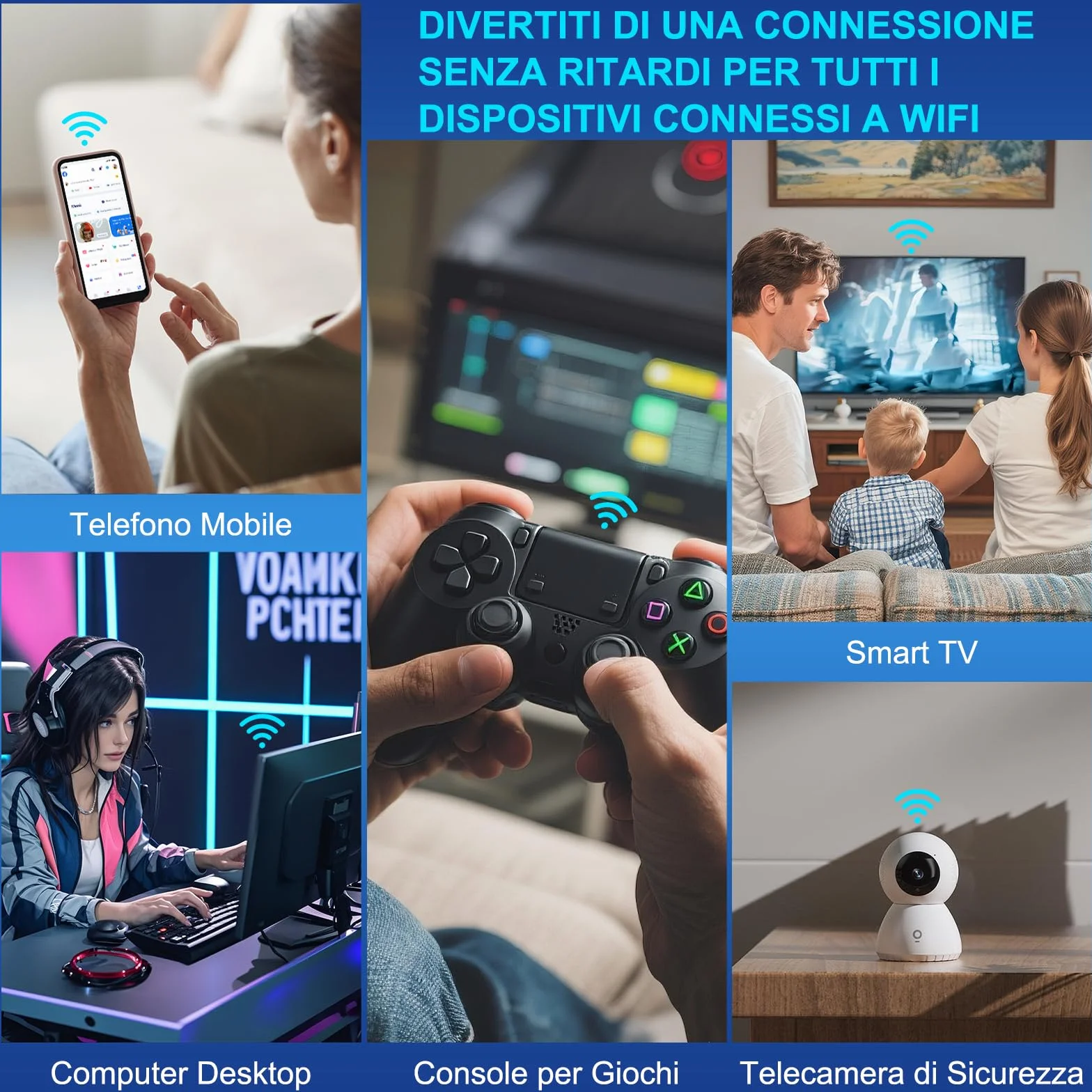 Ripetitore WiFi 1200Mbps Doppia Banda, Amplificatore Segnale WiFi con 4 Antenne, Porta Ethernet, WPS, MU-MIMO, Modalità Ripetitore/Router/AP e Indicatore di Segnale