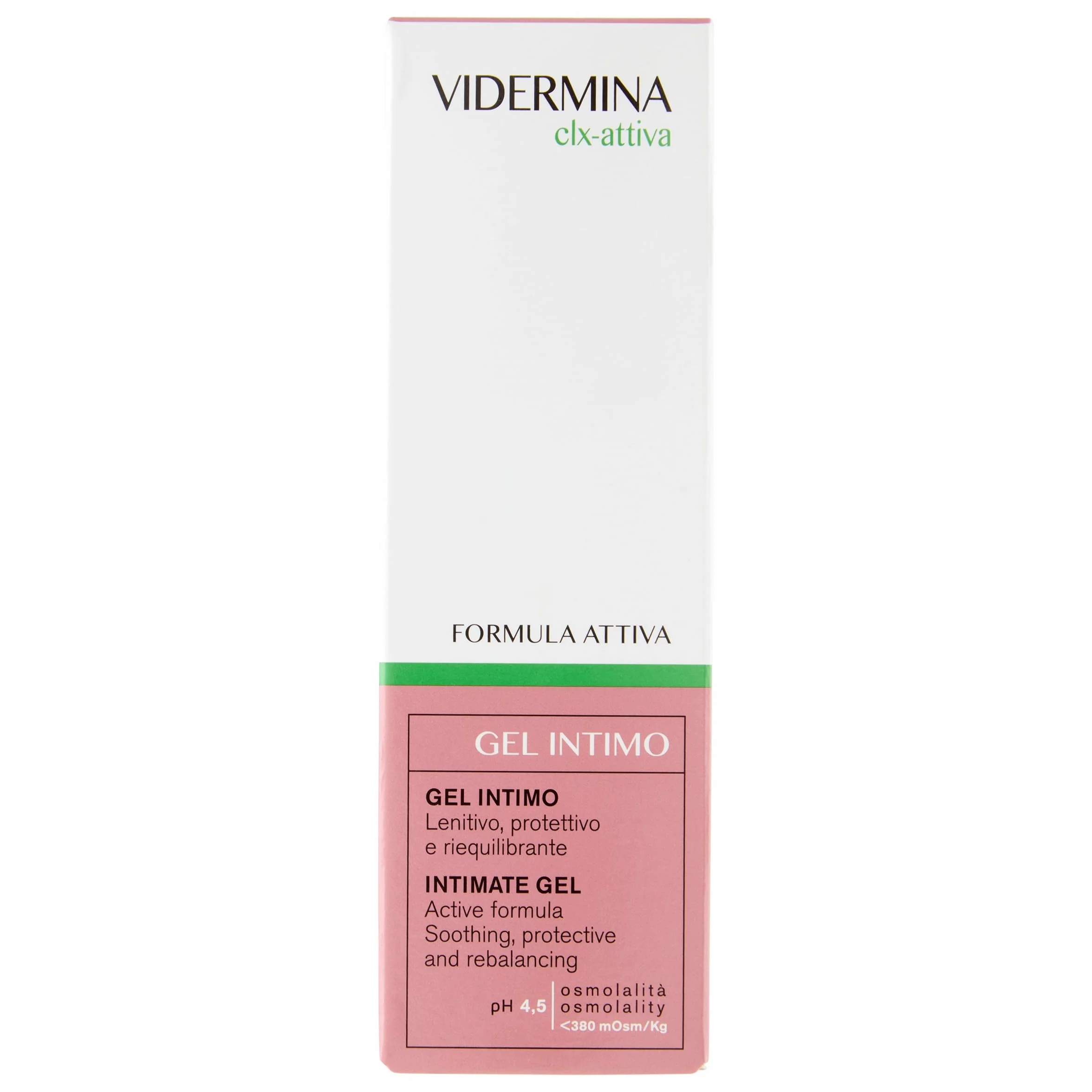 Vidermina CLX-Attiva Gel Intimo 30 ml Lenitivo Protettivo Riequilibrante Acido Ialuronico Antimicrobico pH 4.5