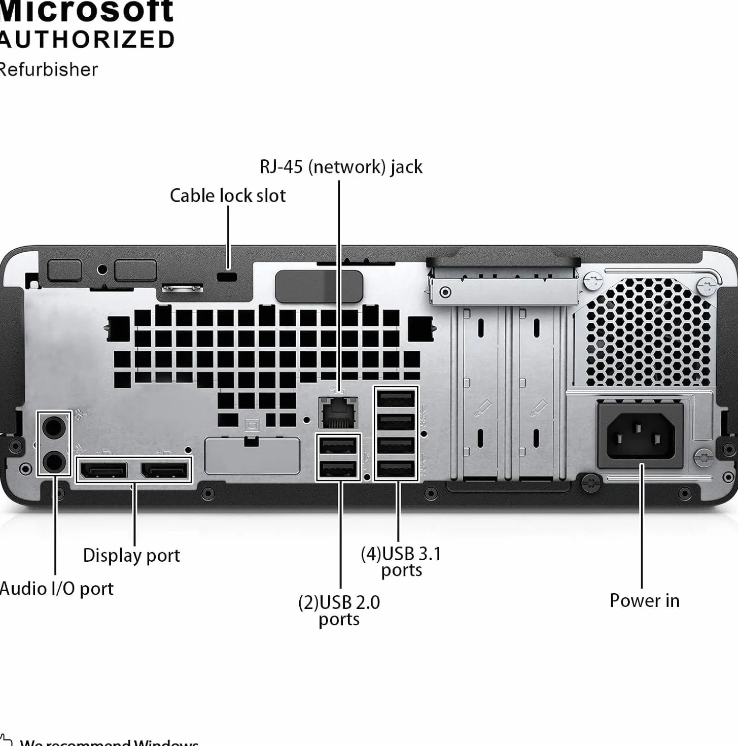 HP ProDesk 600 G3 SFF Desktop Computer PC, Intel Core i5-7500, 8 GB RAM, 256 GB SSD, WiFi, Bluetooth, tastiera US QWERTY Windows, 11 Pro (ricondizionato)