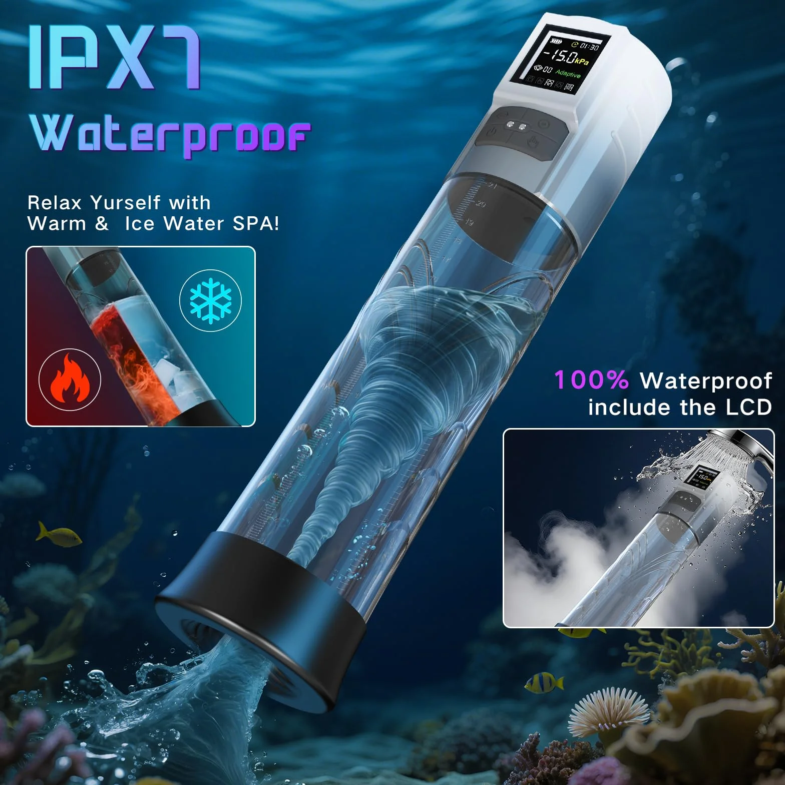 HIVEFUN Pompa Pene Masturbatore Uomo, Sex Toy Maschile con 6 Modalità di Aspirazione, Vacuum Device