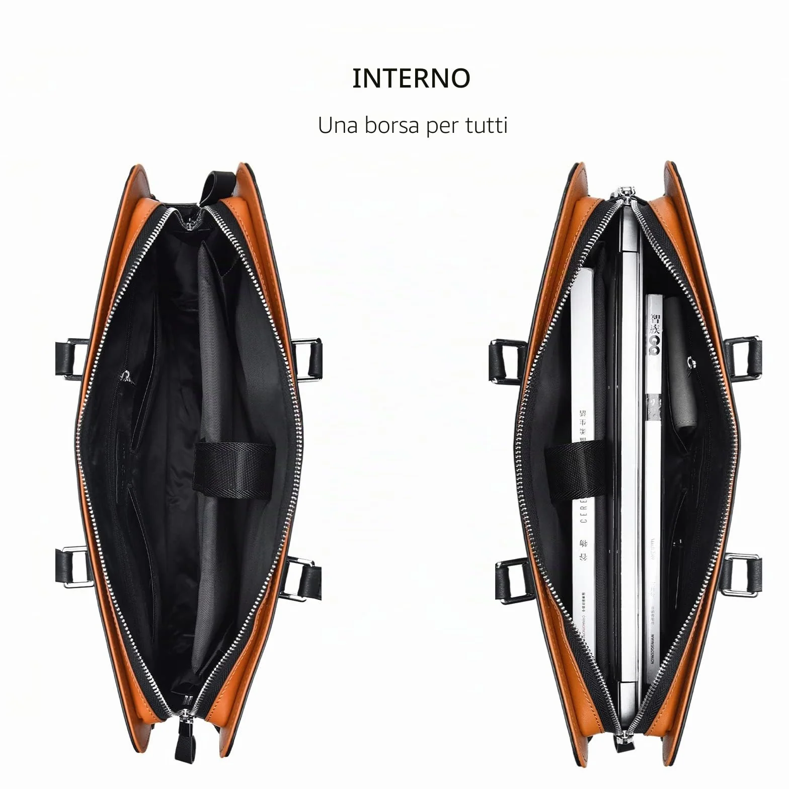 FSD.WG Borsa da Lavoro da Uomo,Cartella in Pelle Impermeabile,Borsa da Lavoro a Tracolla per Laptop per Affari,Scuola,Viaggi,Staccabile