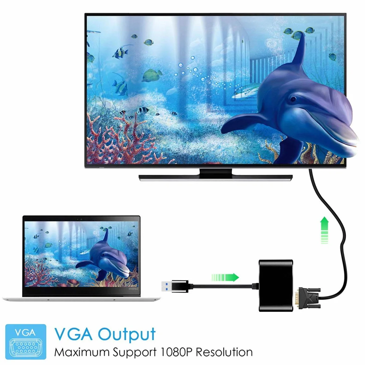 CY USB 3.0 & 2.0 a HDMI & VGA HDTV cavo adattatore scheda grafica esterna per computer portatile Windows MacBook