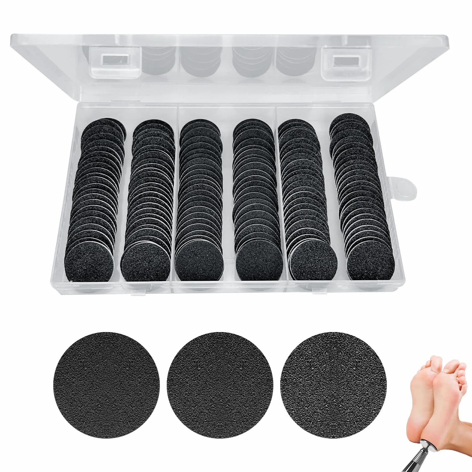 Piedi Grinder Carta Vetrata 150pz Disco di Levigatura Strumento Pedicure per Pelle Morta Tallone Screpolato