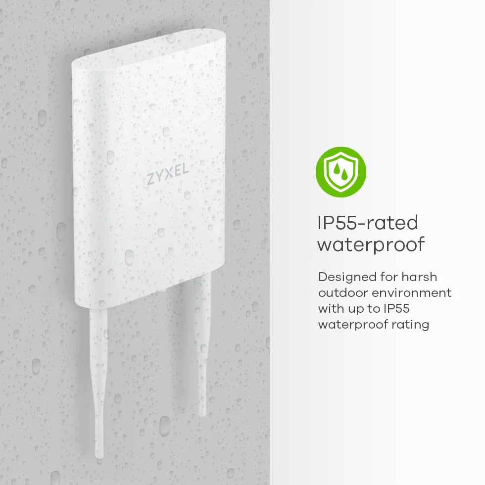 Zyxel NWA55AXE 1775 Mbit/s Bianco Supporto Power over Ethernet [PoE] (NWA55AXE OUTDOOR AP STANDALONE - NEBULAFLEX WIRELESS ACCESS POINT)