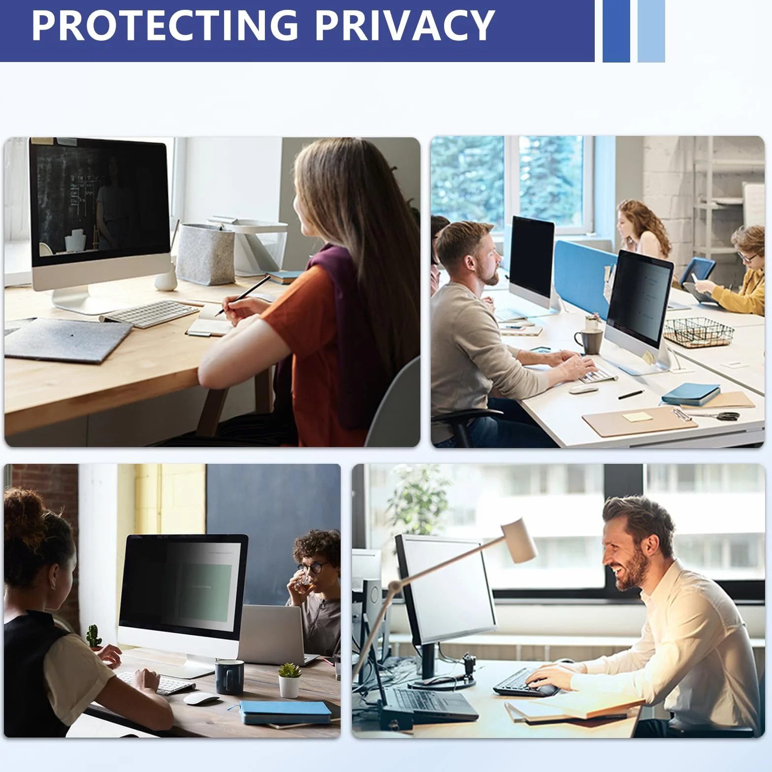 Filtro Schermo Privacy da 28 Pollici, Protezione per Schermo Privacy Anti Luce Blu/Antiriflesso/Anti UV, per Computer, Pellicola Protettiva Rimovibile-28" (16:9)