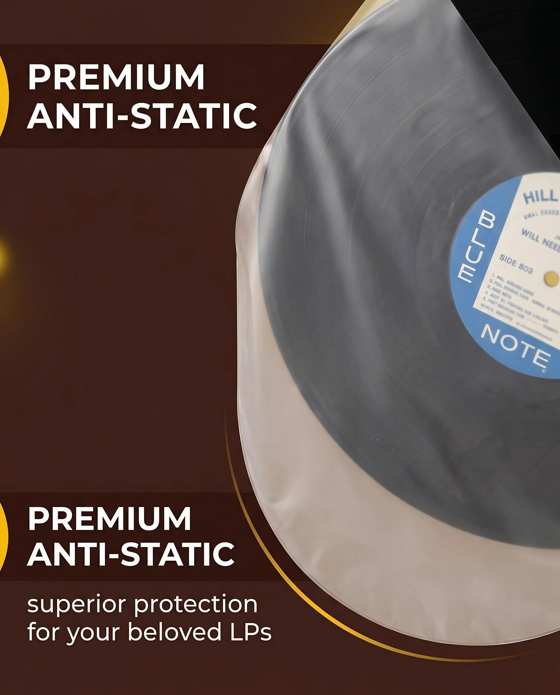 30 Pezzi Buste Interne per Vinili 12 Pollici, Protezioni LP Antistatiche, Sleeves Semitrasparenti con Fondo a U, 33 Giri