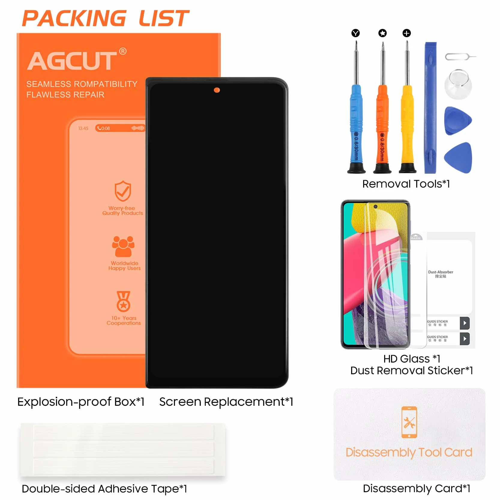 (Schermo esterno) Schermo LCD per Samsung Z Fold 5 LCD Display per Galaxy Z Fold5 SM-F946B SM-F946U 6,2" Schermo di Ricambio Digitalizer Touchscreen Assembly con Riparazione (Nero Incell, Senza