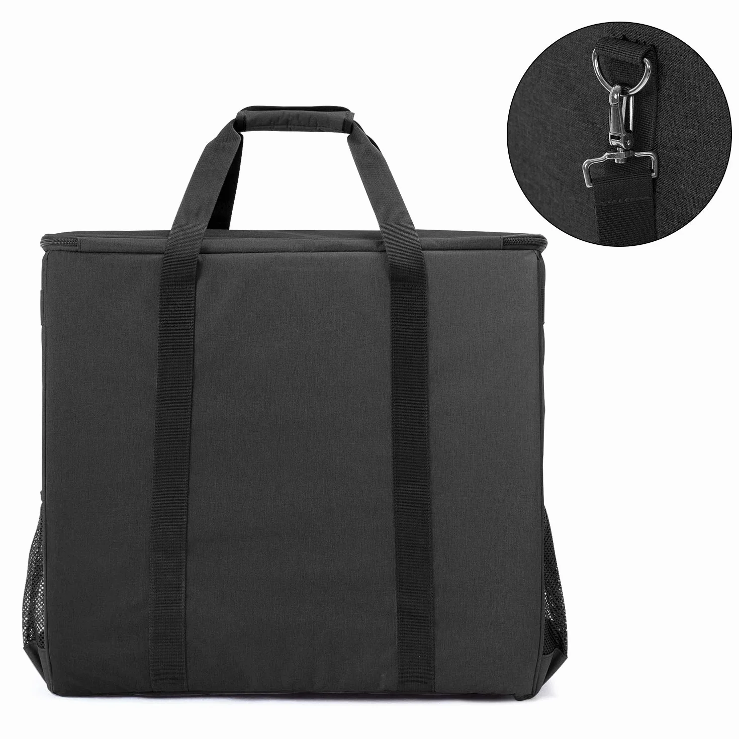Curmio Borsa da trasporto per custodia da tavolo per computer desktop, tastiera, cavo e mouse, borsa a tracolla da viaggio per computer e accessori,Nero