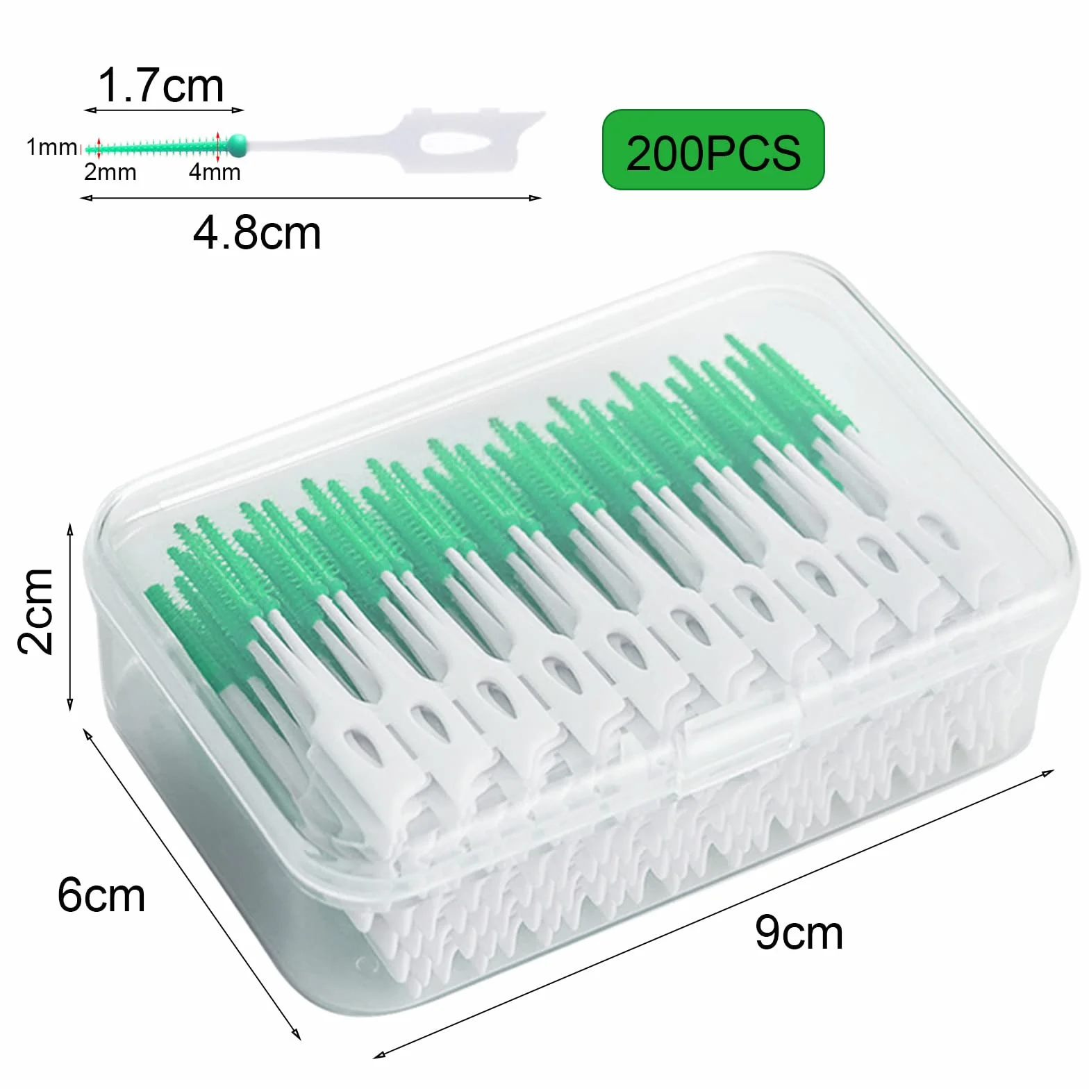 200 Pezzi Spazzolini Scovolini Silicone per Spazio Interdentale