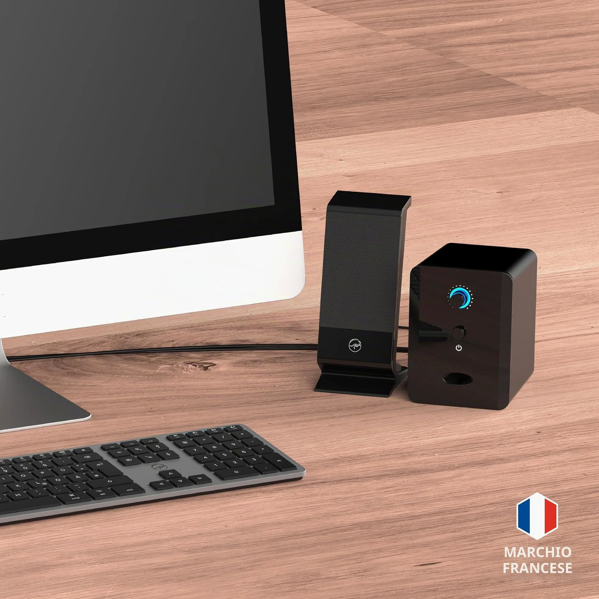 Mobility Lab – ML314006 – Altoparlante PC 2.1 Multimedia – Suono Ricco, Bassi potenti, Pulsante Volume integrato, Connessione cablata USB e Jack – Compatibilità macOS e Windows – Nero