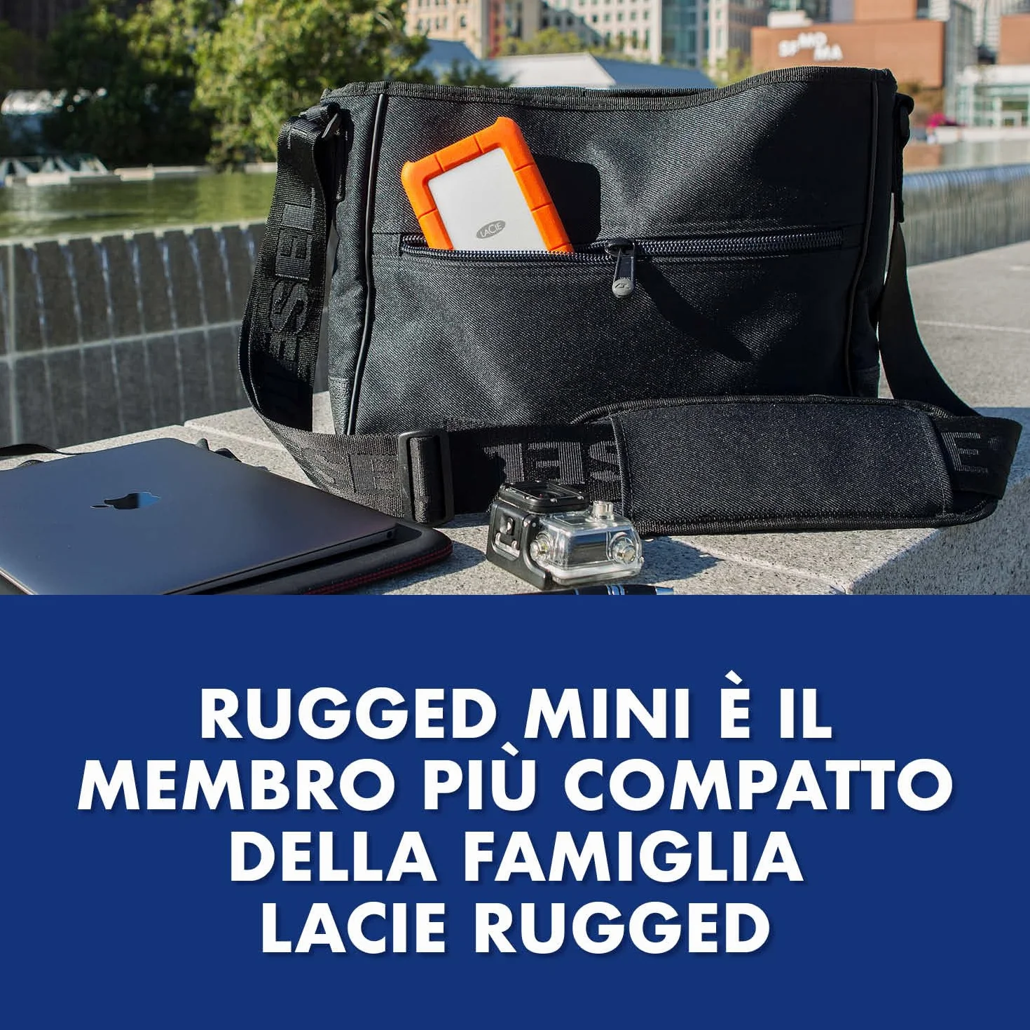 LaCie Rugged Mini 4TB, Hard disk esterno portatile, 2.5", per PC Mac iPad & iPhone, Data Rescue Service (LAC9000633)