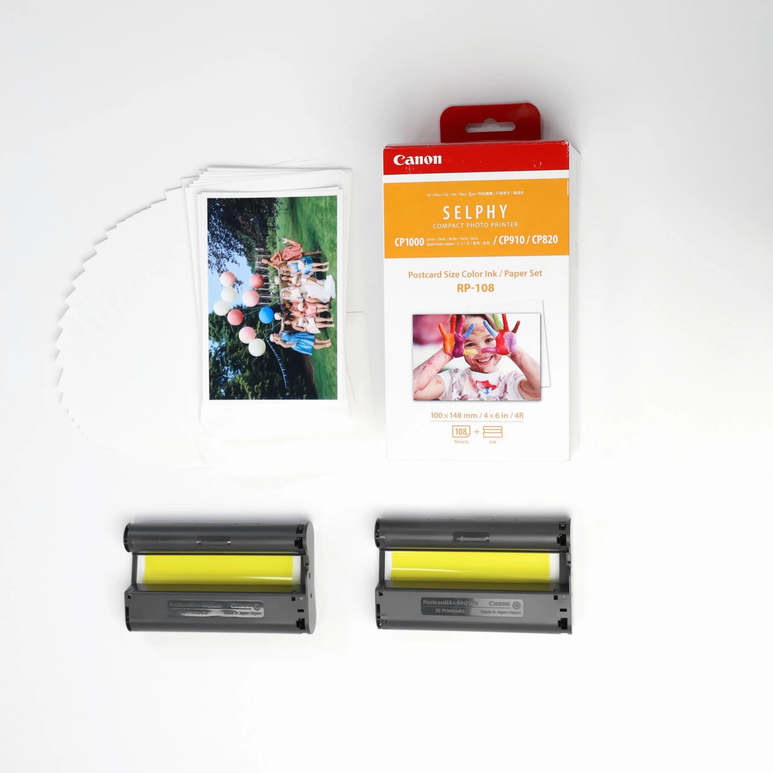 Canon Selphy CP1500, stampante fotografica a sublimazione wireless nera & Rp-108 Ink Paper, Bianco, 20 x 12 x 8 cm