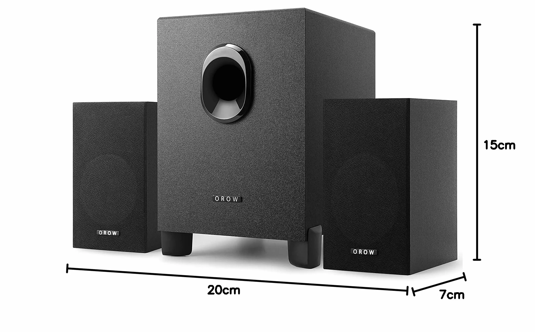 OR O R O W S211 16W Altoparlanti PC Subwoofer Bassi Potenti 3.5 mm Computer Desktop Laptop TV
