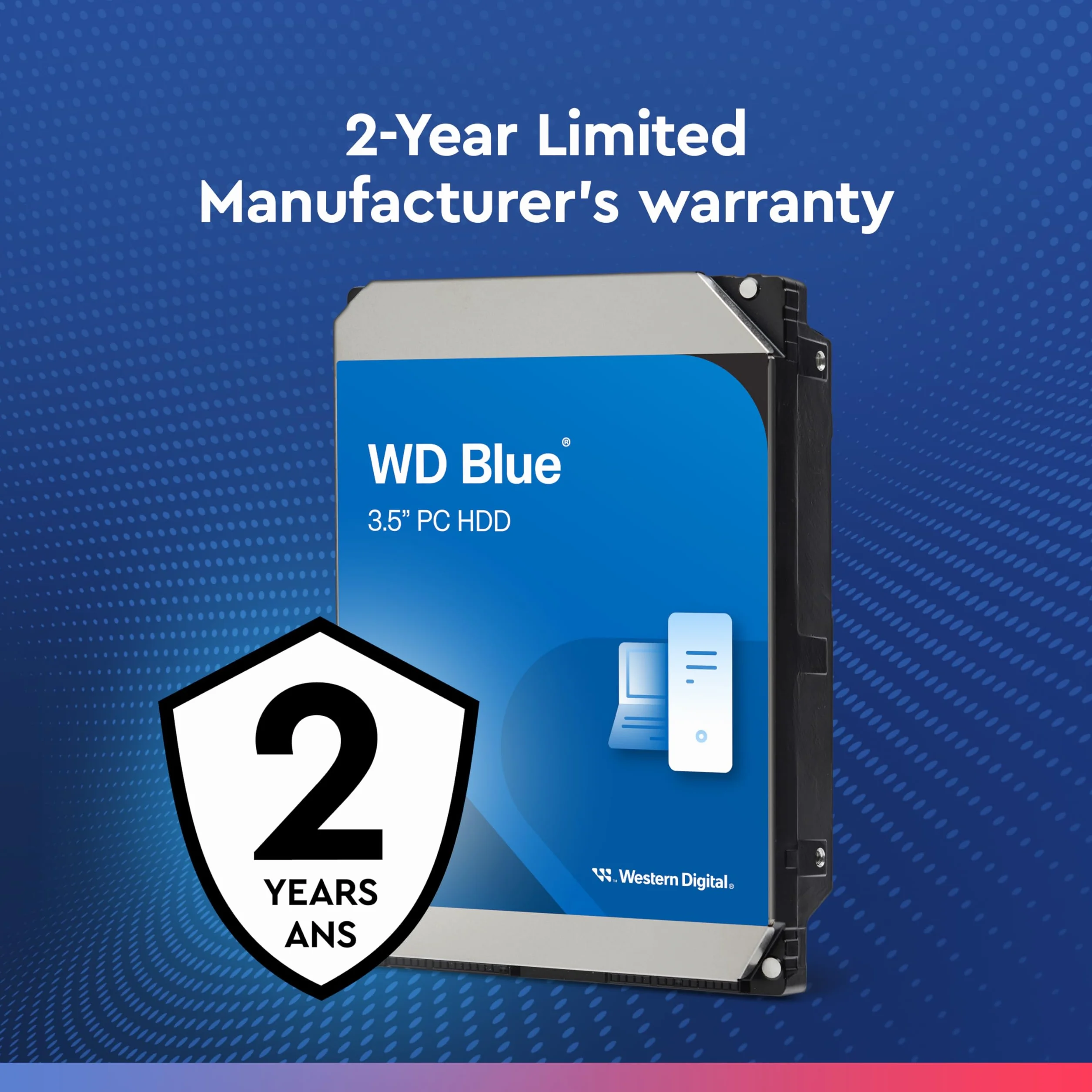 WD Blue 8TB per Desktop, Hard Disk Interno 3,5” - 5640 RPM, SATA 6 GB/s, Cache da 256 MB