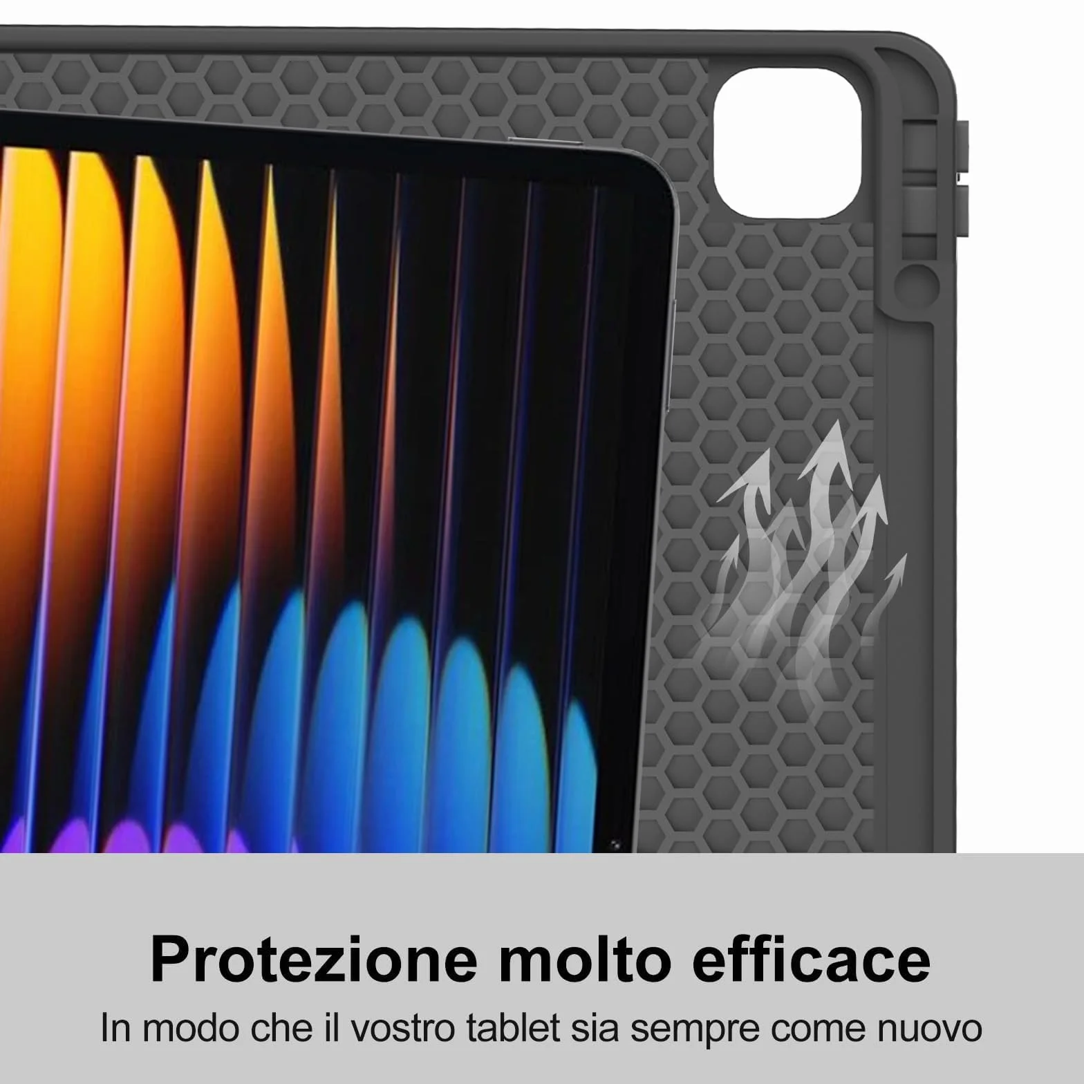 Cover con Tastiera Retroilluminata per Xiaomi Poco Pad X1, Pad 7/8/8 Pro 11.2" (2024/2025), Custodia Tablet Bluetooth 5.0, 7 Colori, Italiano, USB-C, Senza Touchpad, Nero