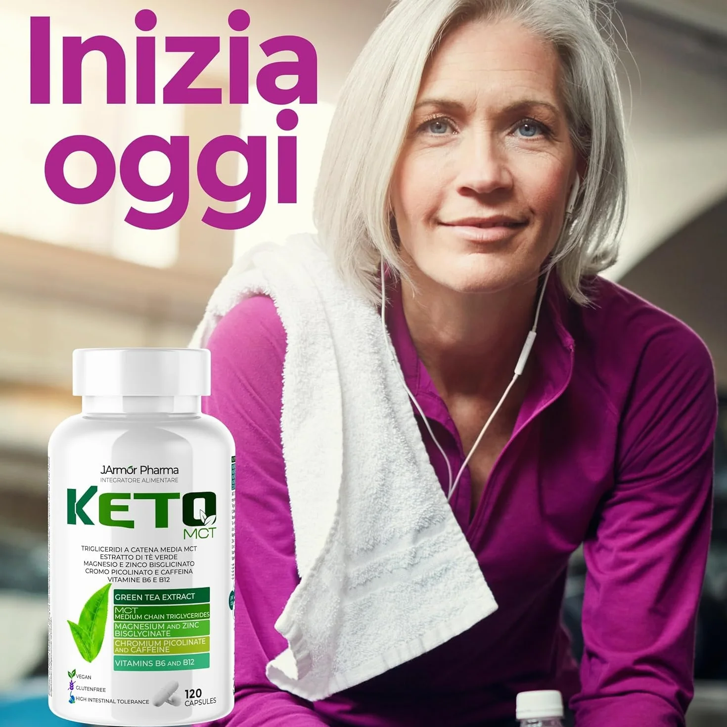 Integratore Brucia Grassi KETO Complex 120 Capsule Vegane con Tè Verde, Caffeina, Cromo, Zinco, Magnesio, Vitamine B6-B12