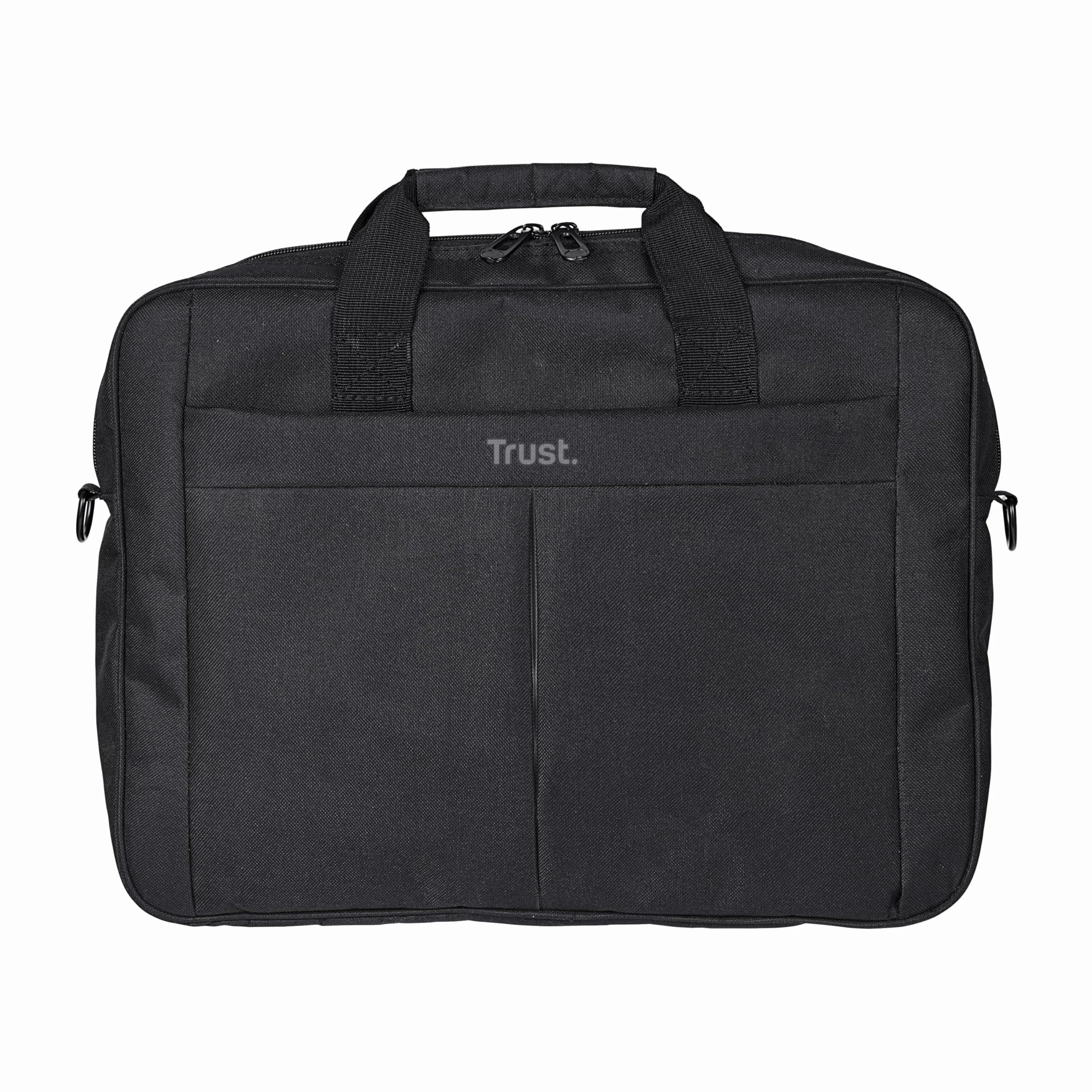 Trust Primo Borsa Porta PC Portatile 16 Pollici, Borsa a Tracolla Regolabile per Laptop Fino a 385 x 315 mm, Custodia Trasporto Tessuto Resistente per Computer Notebook Macbook Dell HP Asus, Nero