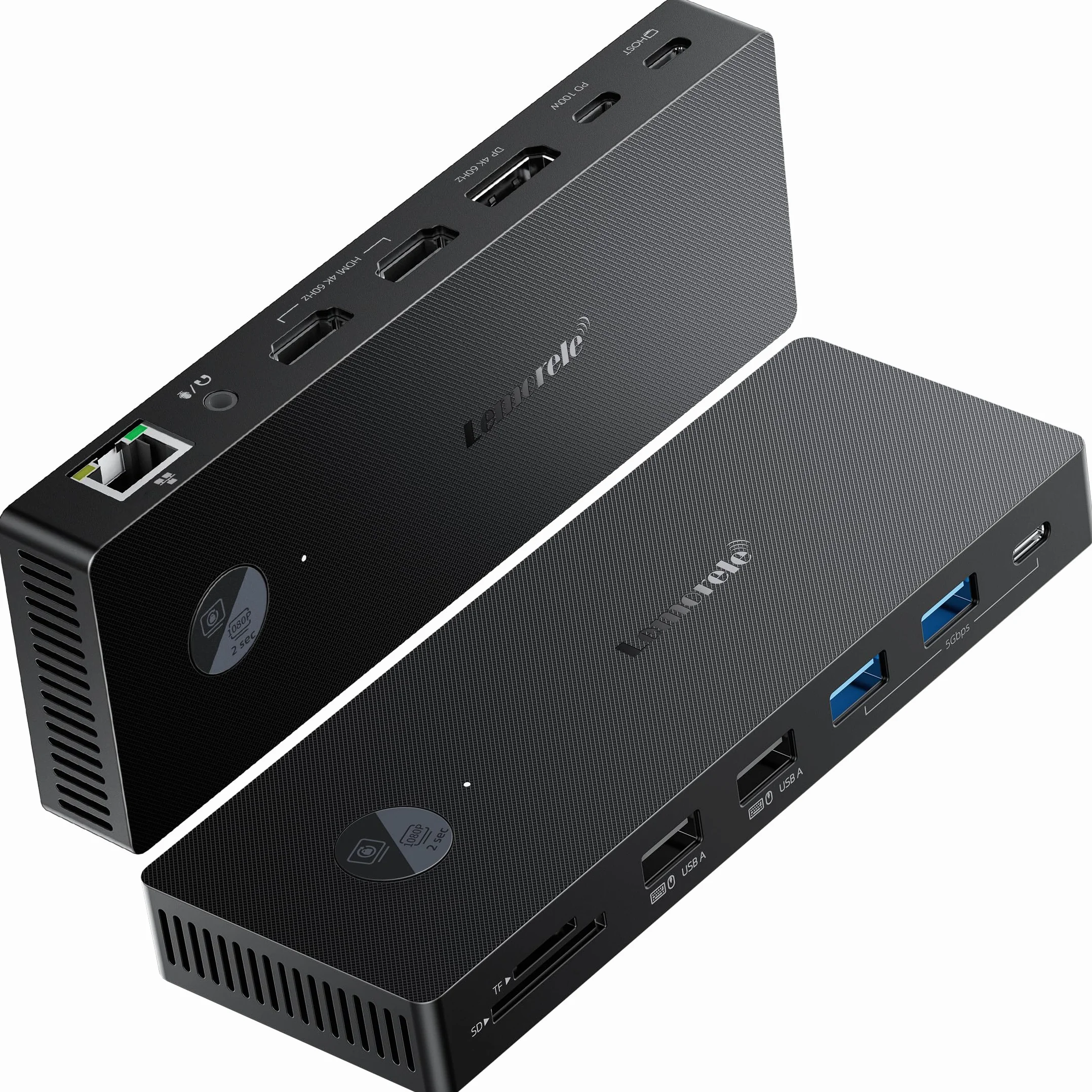 Lemorele Docking Station USB C Doppio Monitor, Docking Station USB-C Triplo Display, 13 in 1 con 2 * HDMI 4K, DP/DisplayPort, 4 * USB, USB-C 3.0, PD 100 W, SD/TF, Audio/Mic per Dell, HP, Lenovo, ecc