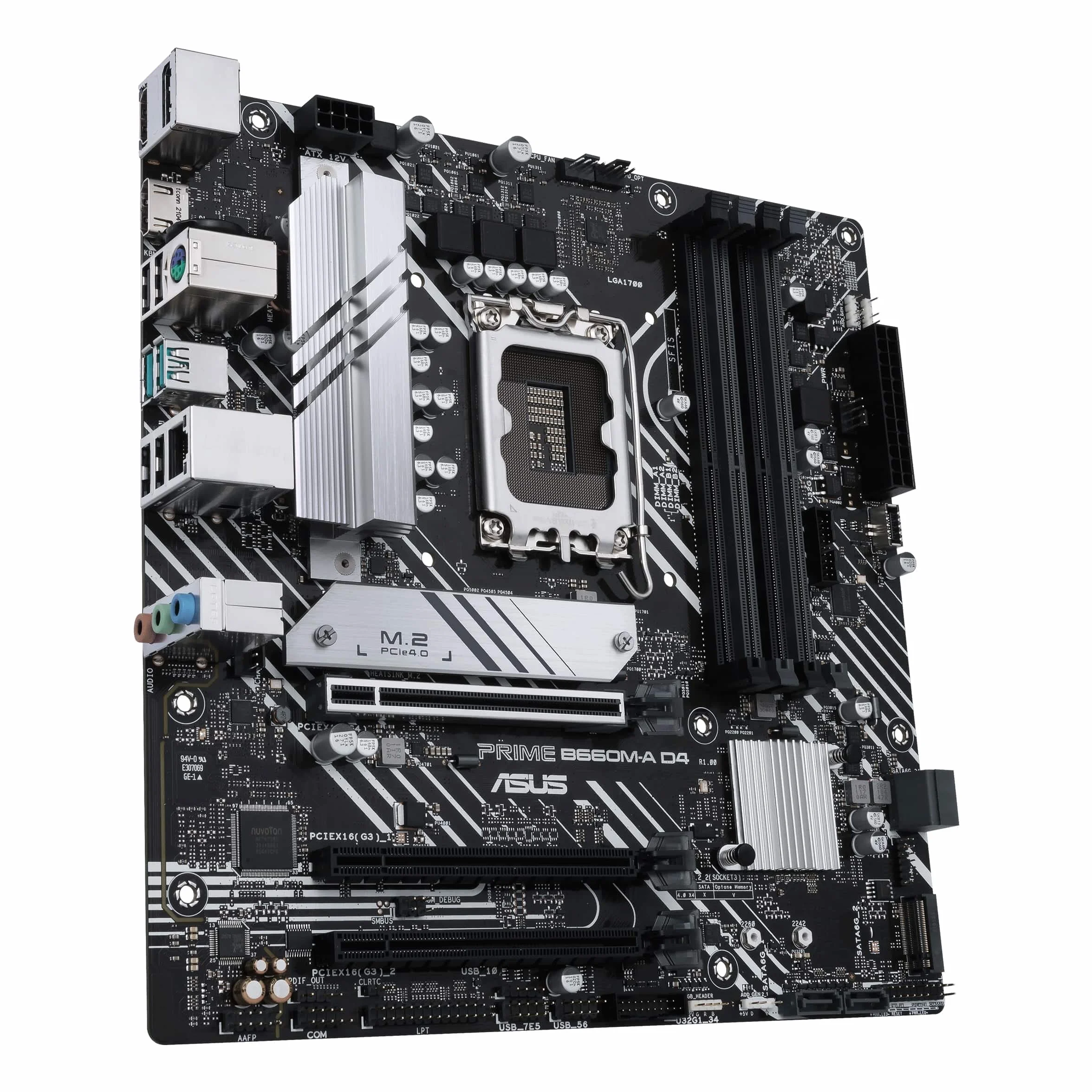 ASUS PRIME B660M-A D4-CSM Scheda madre Intel Micro ATX, DDR4 LGA 1700, 4 SATA 6Gb/s, 2 slot M.2, Ethernet Intel 1Gb/s, DisplayPort, HDMI, USB 3.2 Gen 2 e Type-C, Aura Sync