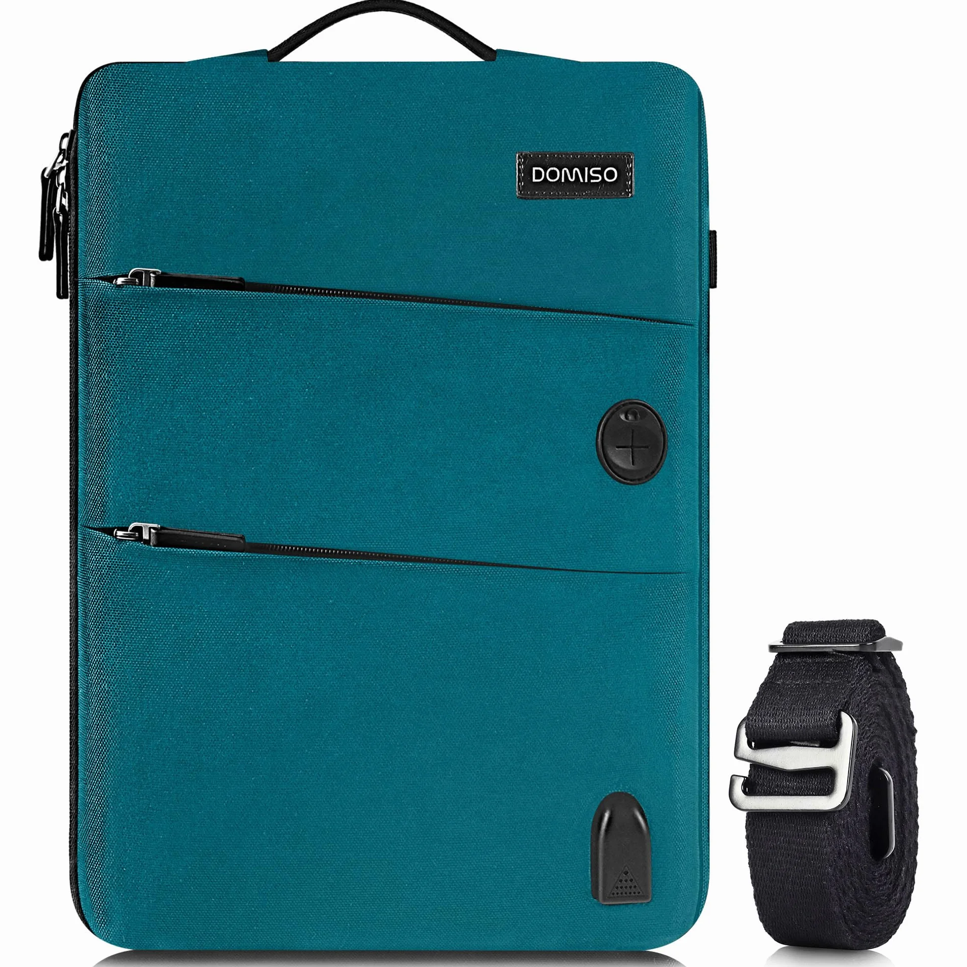 DOMISO 13-13,3 Pollici Borsa PC Impermeabile Custodia Computer Portatile Borsa Protettiva Business con Porta di Ricarica USB e Porta Cuffie per Tablet/Notebook/Ultrabook/Chromebook, Turchese