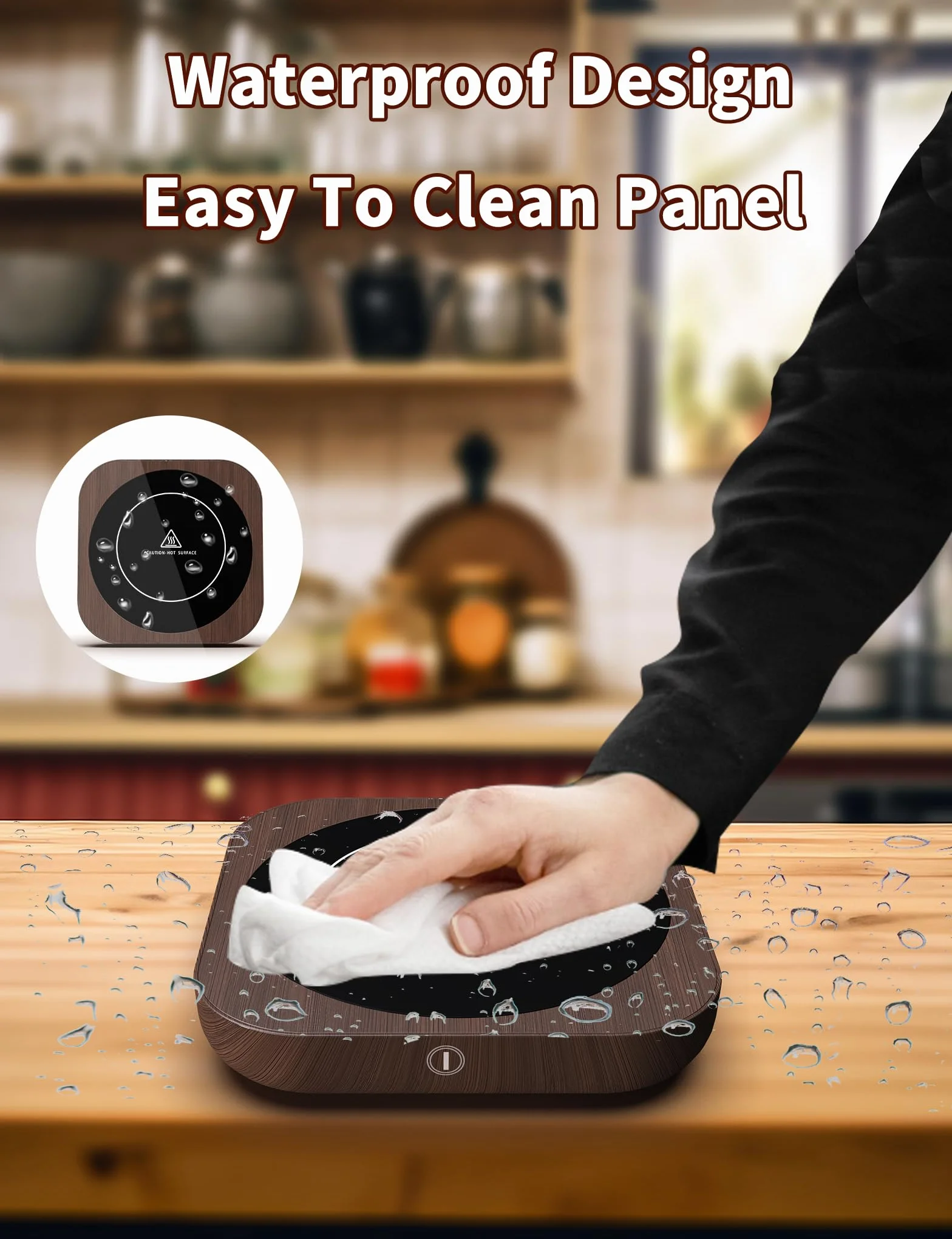 MQFORU Scaldatazze da Caffè Scaldabevande Elettrico con Tecnologia Touch a3 Temperature Regolabili (fino a 180 ℉/80 ℃), 4H Spegnimento Automatico Scaldatazze Scalda tè Regalo di Natale, DS1289